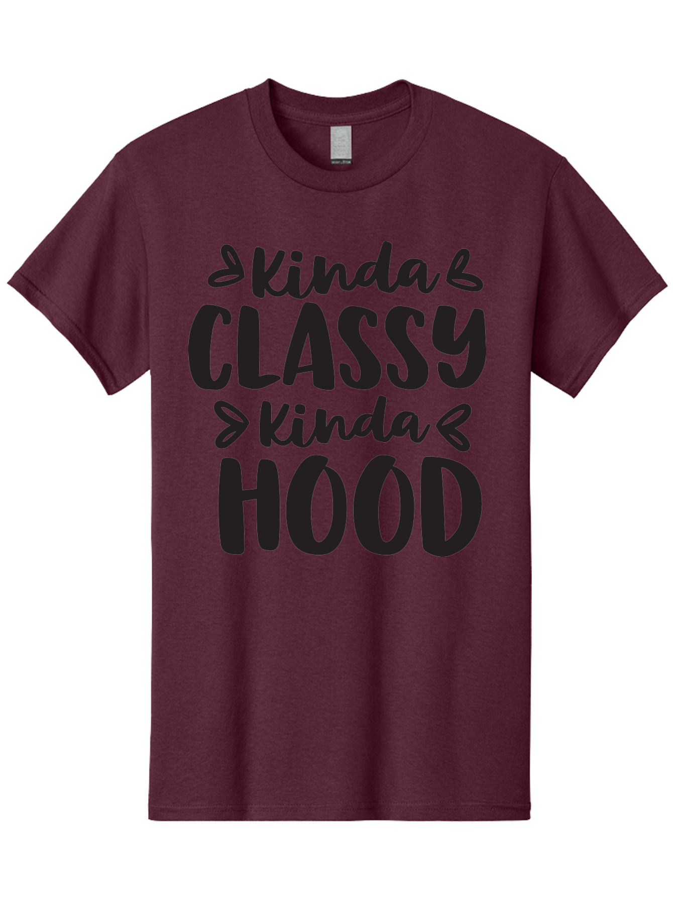 Kinda-Classy-Kinda-Hood Men'S Graphic Tee, 100% Cotton, Comfortable Casual Summer Wear, Machine Washable, Classy And Hood, Contrast, Stylish, Quote, Urban, Elegance, Quirky, Fashion Statement, Sassy, Attitude, Humor, Playful Typography Aac921