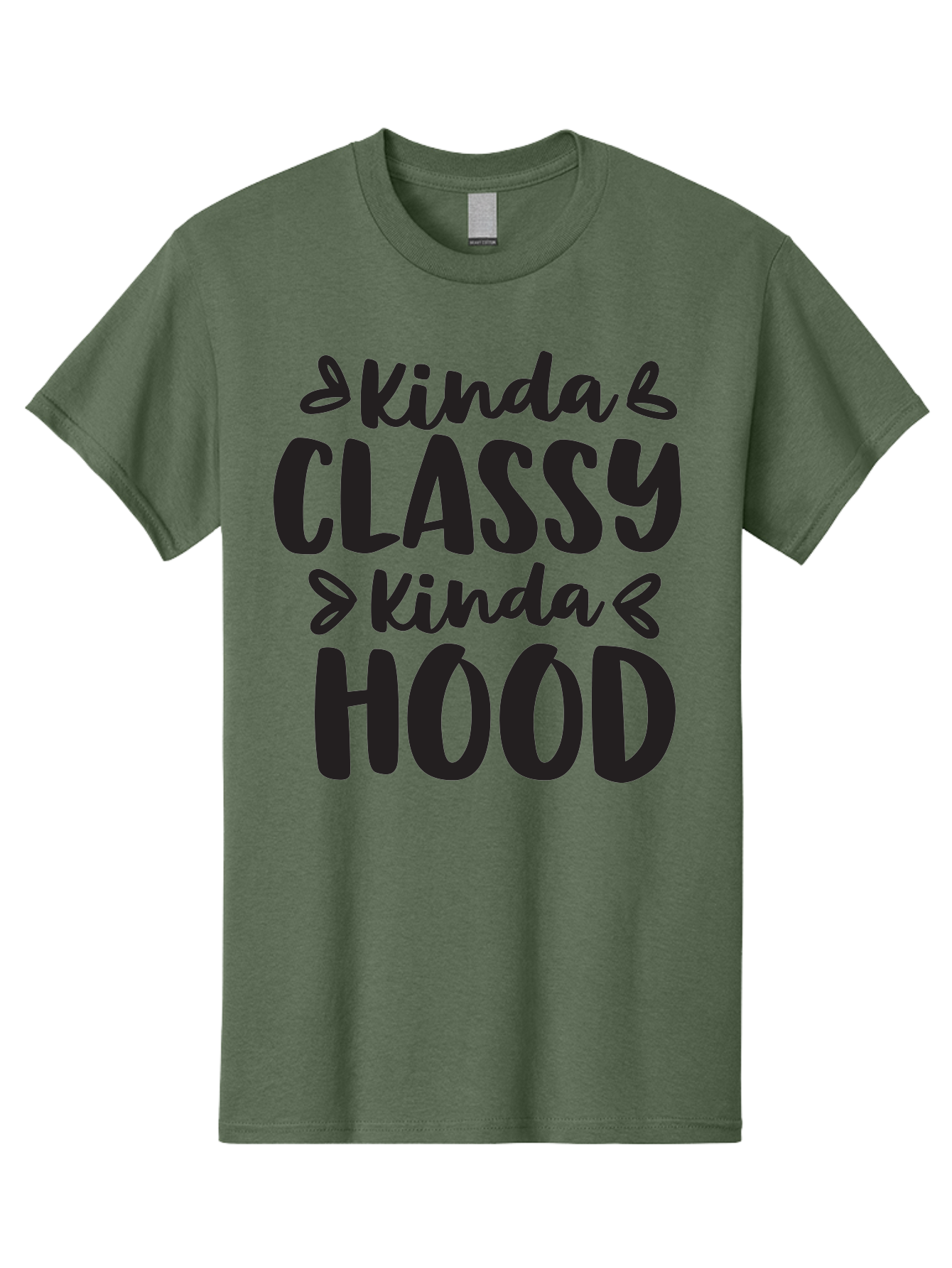 Kinda-Classy-Kinda-Hood Men'S Graphic Tee, 100% Cotton, Comfortable Casual Summer Wear, Machine Washable, Classy And Hood, Contrast, Stylish, Quote, Urban, Elegance, Quirky, Fashion Statement, Sassy, Attitude, Humor, Playful Typography Aac921