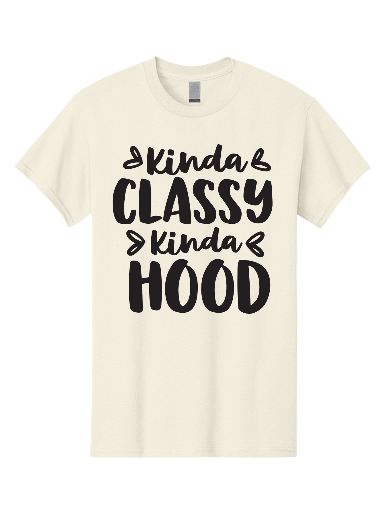 Kinda-Classy-Kinda-Hood Men'S Graphic Tee, 100% Cotton, Comfortable Casual Summer Wear, Machine Washable, Classy And Hood, Contrast, Stylish, Quote, Urban, Elegance, Quirky, Fashion Statement, Sassy, Attitude, Humor, Playful Typography Aac921