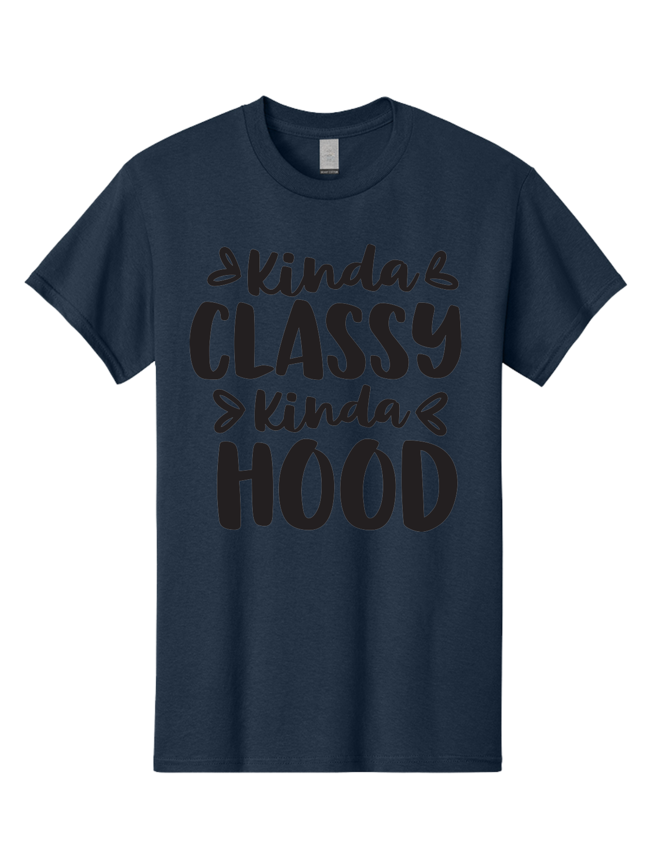 Kinda-Classy-Kinda-Hood Men'S Graphic Tee, 100% Cotton, Comfortable Casual Summer Wear, Machine Washable, Classy And Hood, Contrast, Stylish, Quote, Urban, Elegance, Quirky, Fashion Statement, Sassy, Attitude, Humor, Playful Typography Aac921