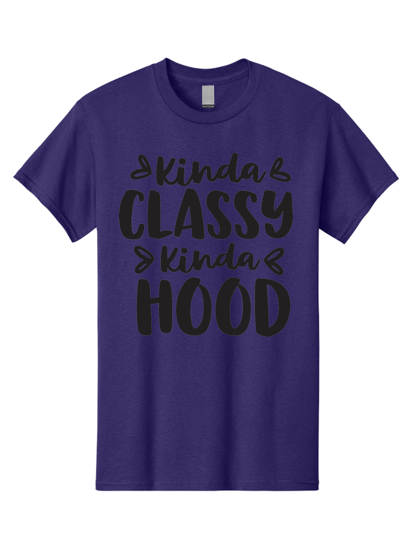 Kinda-Classy-Kinda-Hood Men'S Graphic Tee, 100% Cotton, Comfortable Casual Summer Wear, Machine Washable, Classy And Hood, Contrast, Stylish, Quote, Urban, Elegance, Quirky, Fashion Statement, Sassy, Attitude, Humor, Playful Typography Aac921