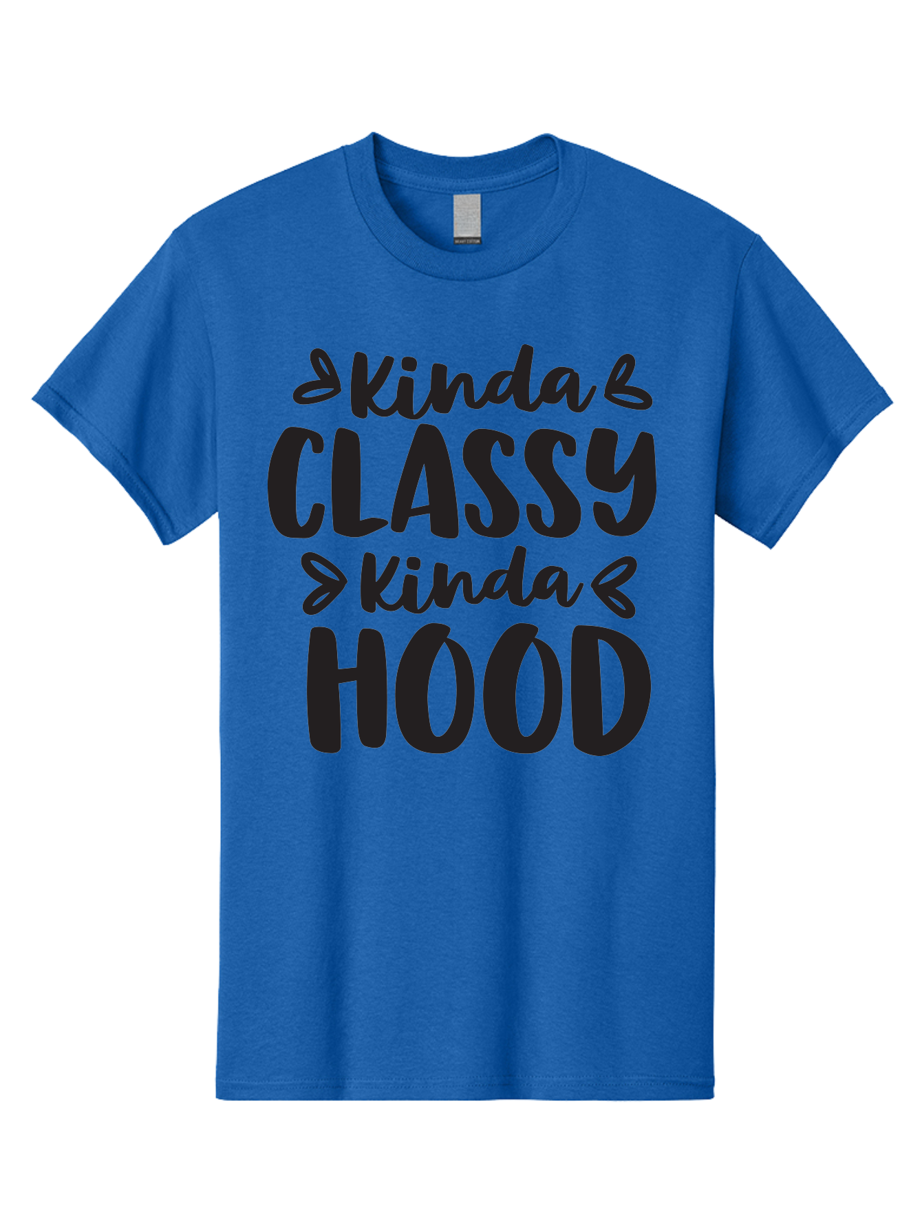 Kinda-Classy-Kinda-Hood Men'S Graphic Tee, 100% Cotton, Comfortable Casual Summer Wear, Machine Washable, Classy And Hood, Contrast, Stylish, Quote, Urban, Elegance, Quirky, Fashion Statement, Sassy, Attitude, Humor, Playful Typography Aac921