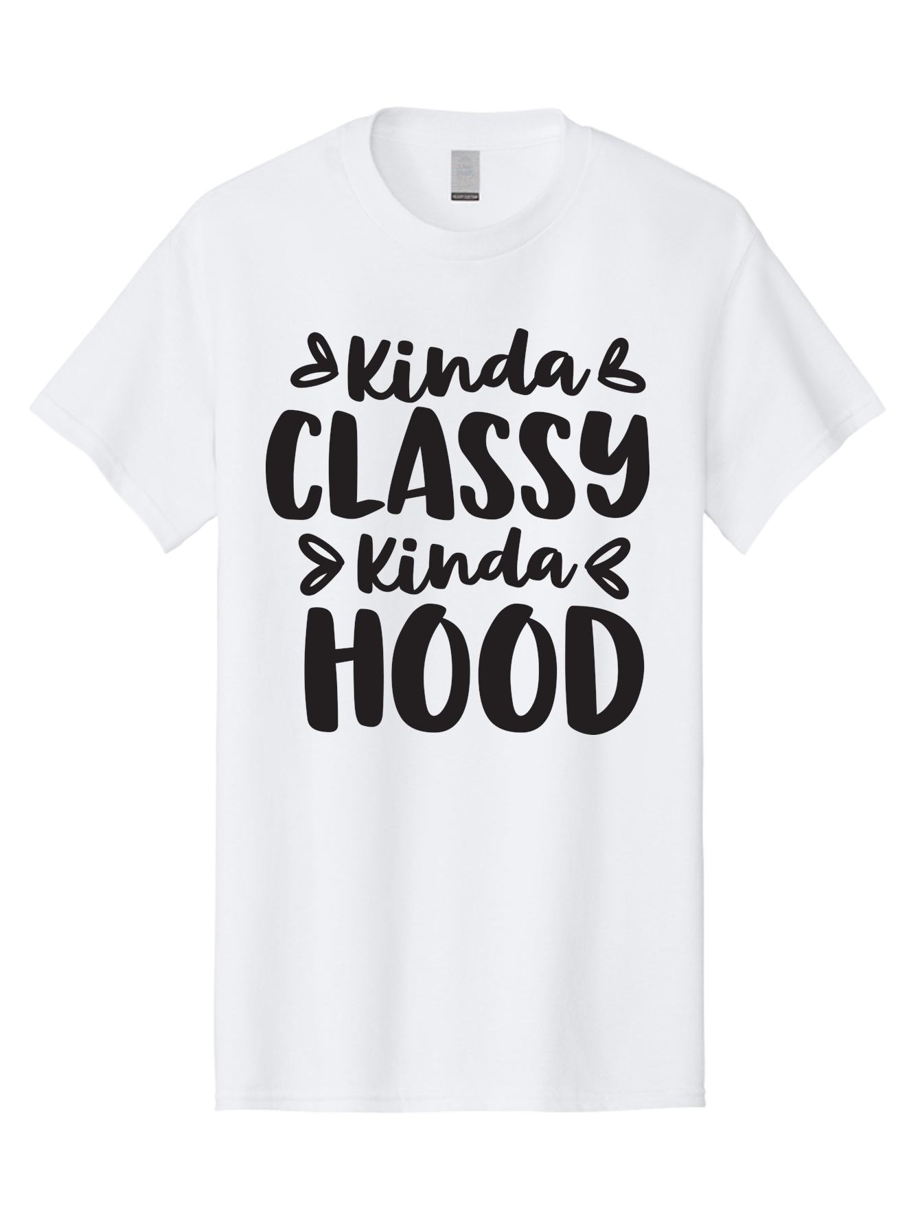 Kinda-Classy-Kinda-Hood Men'S Graphic Tee, 100% Cotton, Comfortable Casual Summer Wear, Machine Washable, Classy And Hood, Contrast, Stylish, Quote, Urban, Elegance, Quirky, Fashion Statement, Sassy, Attitude, Humor, Playful Typography Aac921