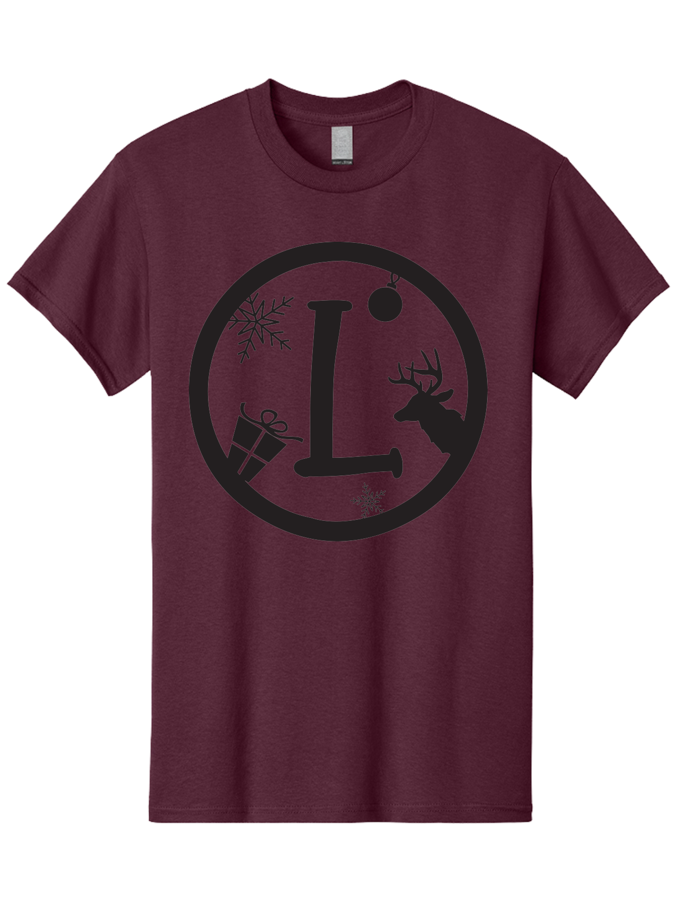 L Men'S Graphic Tee, 100% Cotton, Comfortable Casual Summer Wear, Machine Washable, Christmas Decorations, Holiday Gifts, Winter Snowflakes, Reindeer Silhouette, Festive Atmosphere, Seasonal Ornaments, Gift Wrapping Aac923