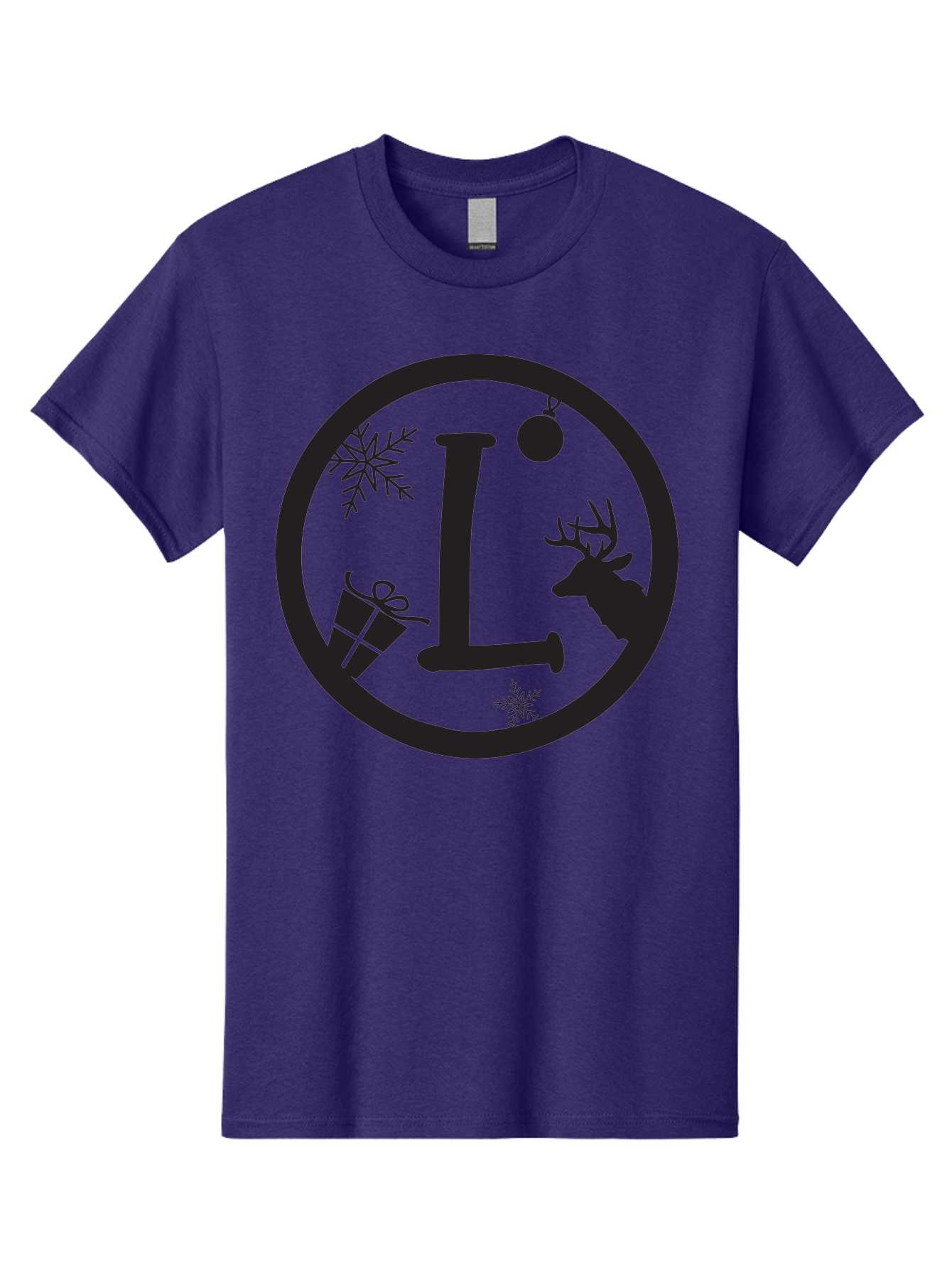 L Men'S Graphic Tee, 100% Cotton, Comfortable Casual Summer Wear, Machine Washable, Christmas Decorations, Holiday Gifts, Winter Snowflakes, Reindeer Silhouette, Festive Atmosphere, Seasonal Ornaments, Gift Wrapping Aac923