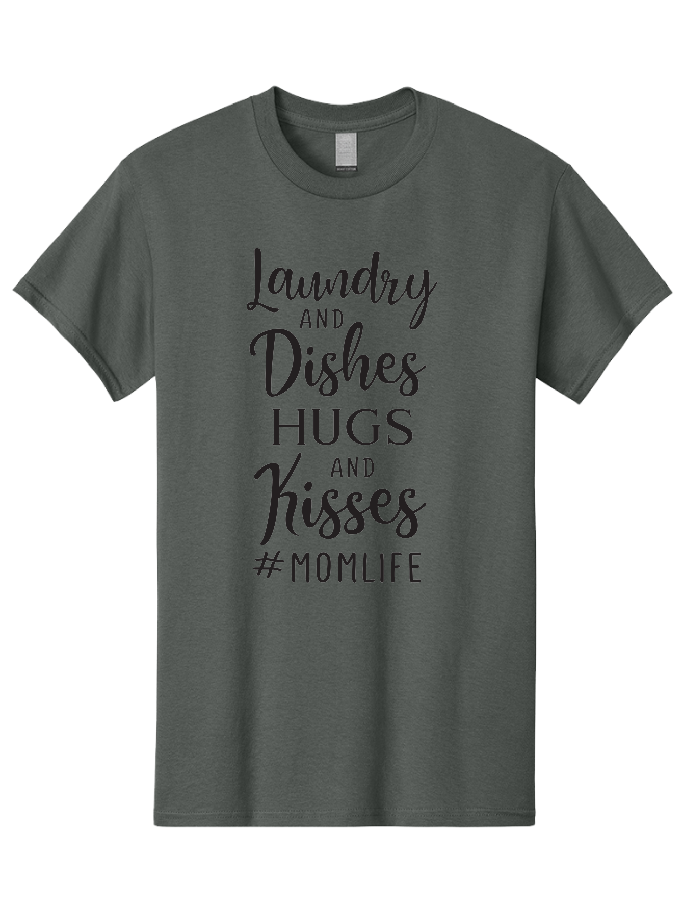 Laundry-And-Dishes-Hugs-And-Kisses Men'S Graphic Tee, 100% Cotton, Comfortable Casual Summer Wear, Machine Washable, Mom Life, Motherhood, Parenting, Laundry, Dishes, Household Chores, Hugs, Kisses, Love, Family, Mom Quotes, Aac927