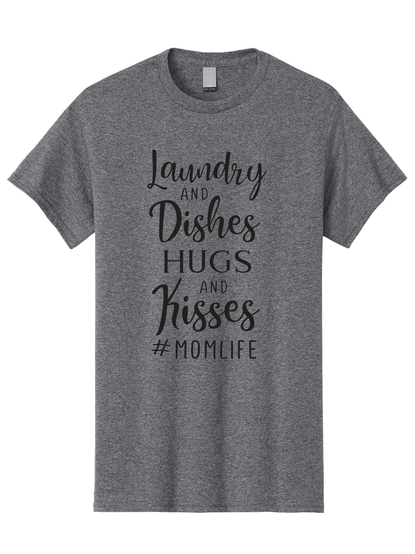 Laundry-And-Dishes-Hugs-And-Kisses Men'S Graphic Tee, 100% Cotton, Comfortable Casual Summer Wear, Machine Washable, Mom Life, Motherhood, Parenting, Laundry, Dishes, Household Chores, Hugs, Kisses, Love, Family, Mom Quotes, Aac927