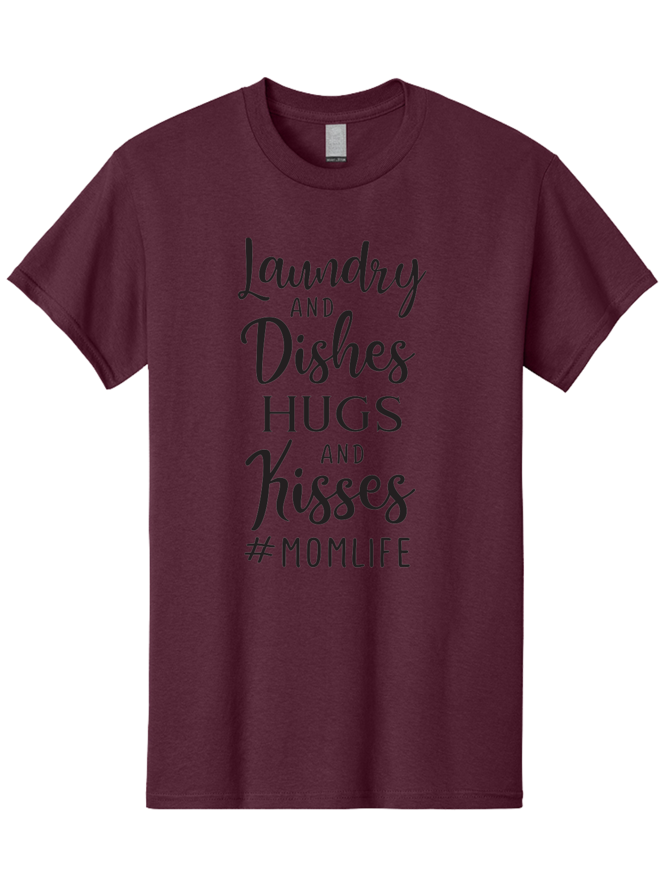 Laundry-And-Dishes-Hugs-And-Kisses Men'S Graphic Tee, 100% Cotton, Comfortable Casual Summer Wear, Machine Washable, Mom Life, Motherhood, Parenting, Laundry, Dishes, Household Chores, Hugs, Kisses, Love, Family, Mom Quotes, Aac927
