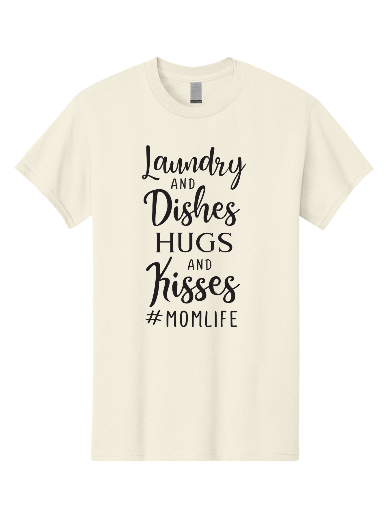 Laundry-And-Dishes-Hugs-And-Kisses Men'S Graphic Tee, 100% Cotton, Comfortable Casual Summer Wear, Machine Washable, Mom Life, Motherhood, Parenting, Laundry, Dishes, Household Chores, Hugs, Kisses, Love, Family, Mom Quotes, Aac927