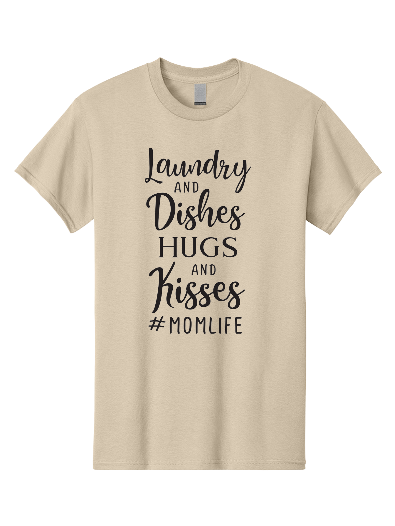 Laundry-And-Dishes-Hugs-And-Kisses Men'S Graphic Tee, 100% Cotton, Comfortable Casual Summer Wear, Machine Washable, Mom Life, Motherhood, Parenting, Laundry, Dishes, Household Chores, Hugs, Kisses, Love, Family, Mom Quotes, Aac927