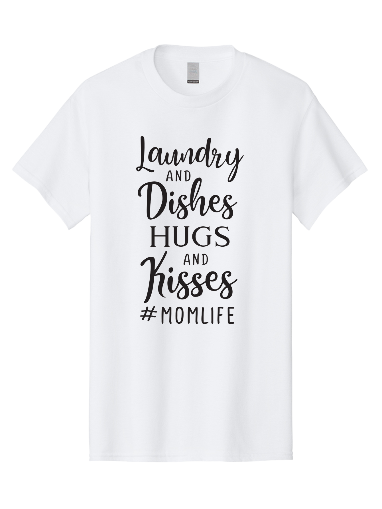 Laundry-And-Dishes-Hugs-And-Kisses Men'S Graphic Tee, 100% Cotton, Comfortable Casual Summer Wear, Machine Washable, Mom Life, Motherhood, Parenting, Laundry, Dishes, Household Chores, Hugs, Kisses, Love, Family, Mom Quotes, Aac927
