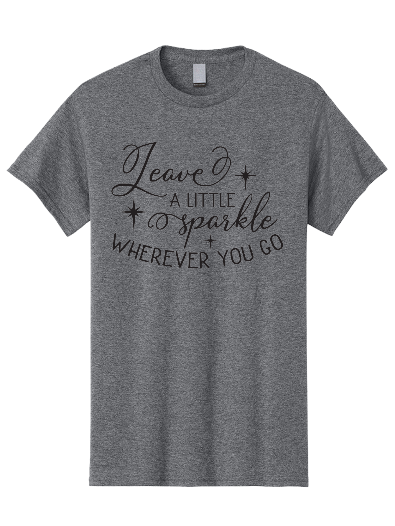 Leave-Little-Sparkle Men'S Graphic Tee, 100% Cotton, Comfortable Casual Summer Wear, Machine Washable, Inspirational Quote, Motivational Message, Sparkle, Positivity, Encouragement, Leave A Mark, Kindness, Motivational Words, Aac930