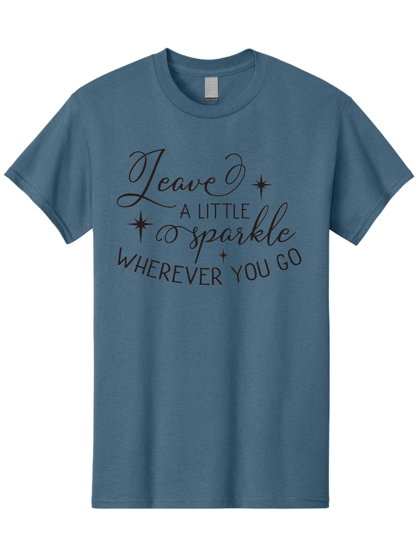 Leave-Little-Sparkle Men'S Graphic Tee, 100% Cotton, Comfortable Casual Summer Wear, Machine Washable, Inspirational Quote, Motivational Message, Sparkle, Positivity, Encouragement, Leave A Mark, Kindness, Motivational Words, Aac930