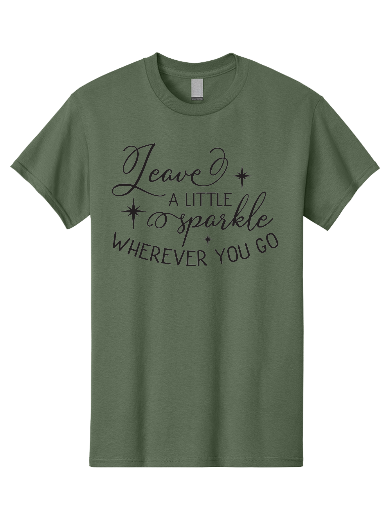 Leave-Little-Sparkle Men'S Graphic Tee, 100% Cotton, Comfortable Casual Summer Wear, Machine Washable, Inspirational Quote, Motivational Message, Sparkle, Positivity, Encouragement, Leave A Mark, Kindness, Motivational Words, Aac930