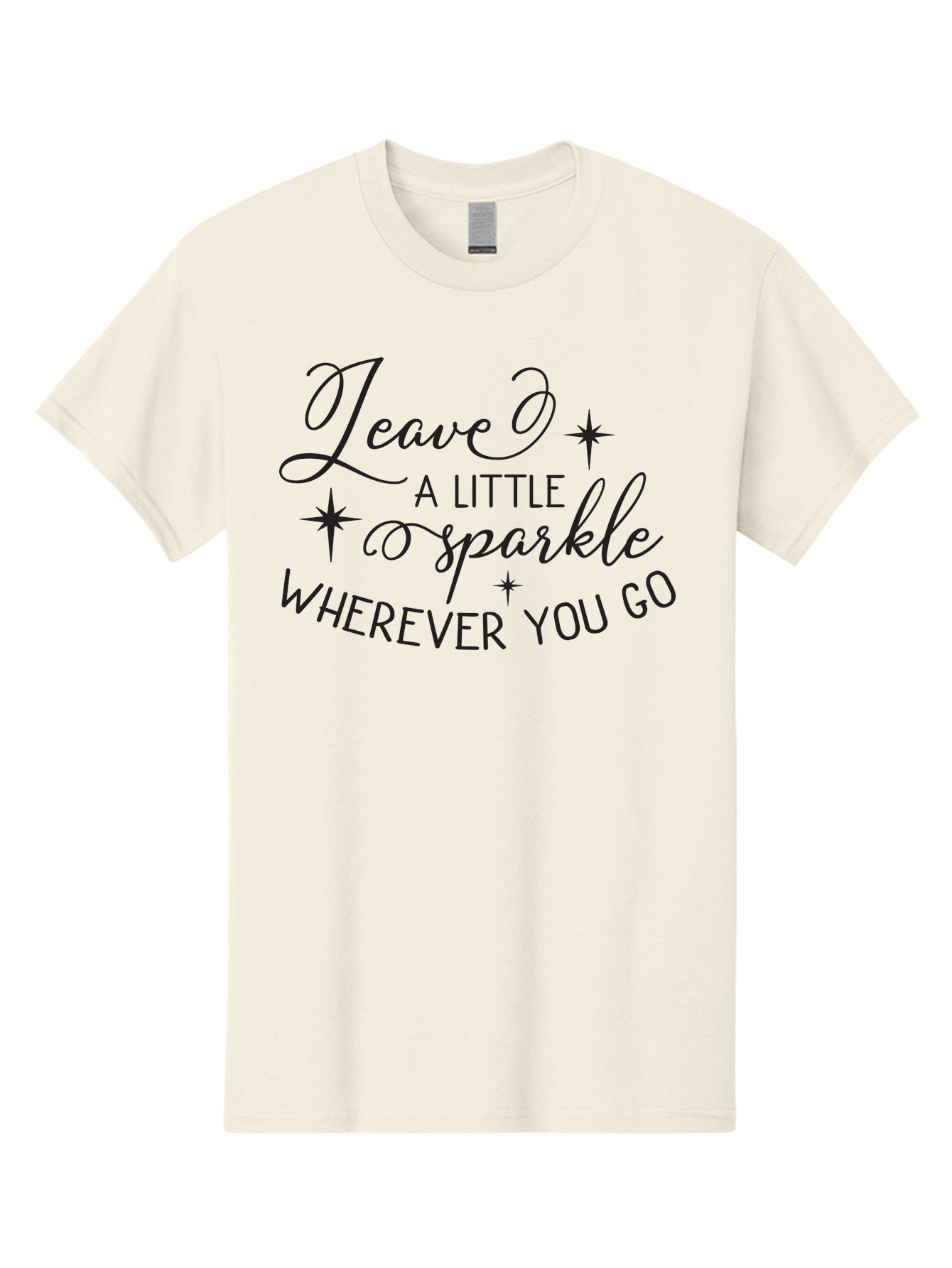 Leave-Little-Sparkle Men'S Graphic Tee, 100% Cotton, Comfortable Casual Summer Wear, Machine Washable, Inspirational Quote, Motivational Message, Sparkle, Positivity, Encouragement, Leave A Mark, Kindness, Motivational Words, Aac930