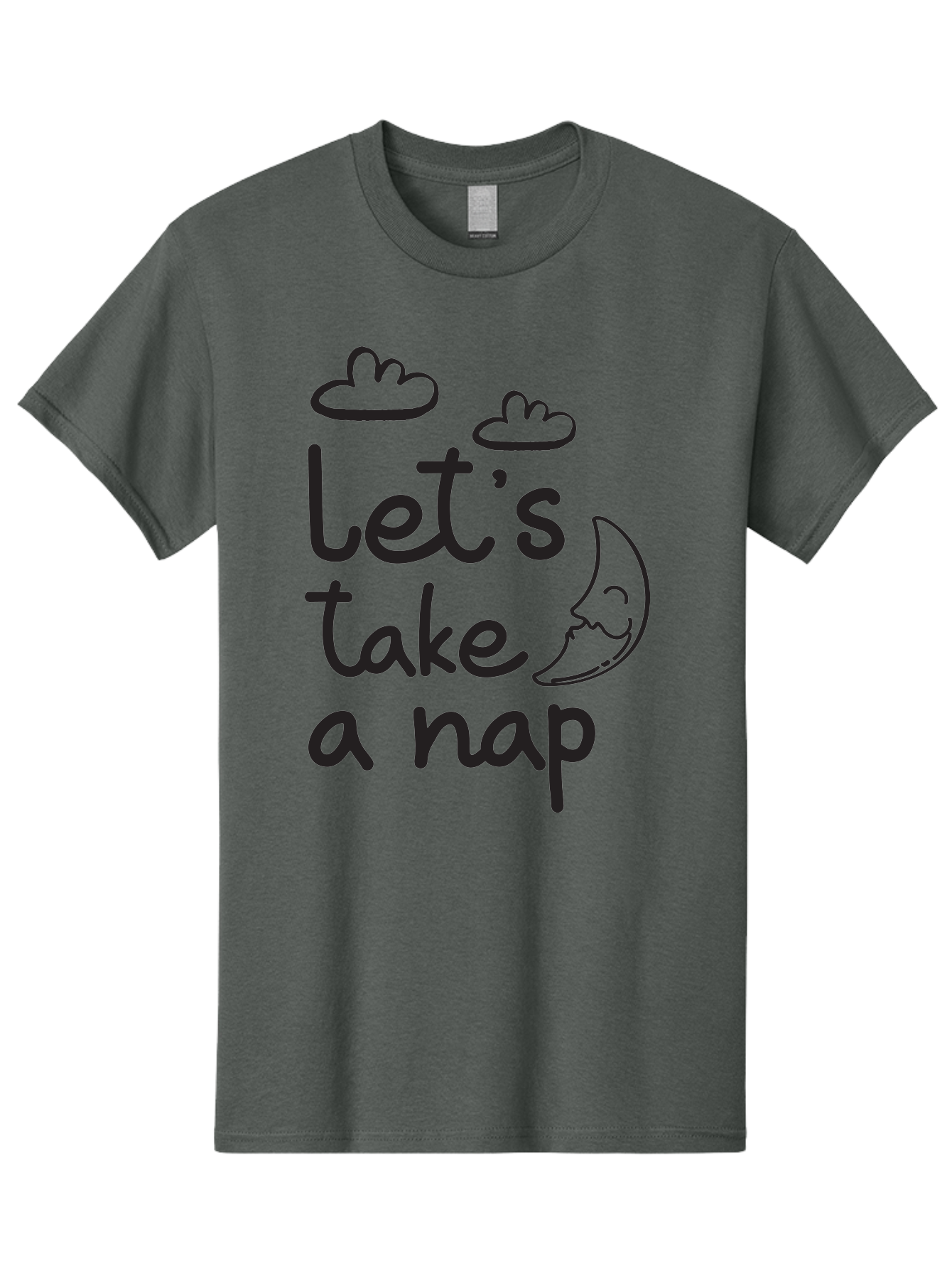 Let-S-Take-Nap Men'S Graphic Tee, 100% Cotton, Comfortable Casual Summer Wear, Machine Washable, Let'S Take Nap, Sleepy Time, Moon And Clouds, Sleep Invitation, Relaxing Quote, Funny Text, Cute Design Aac936