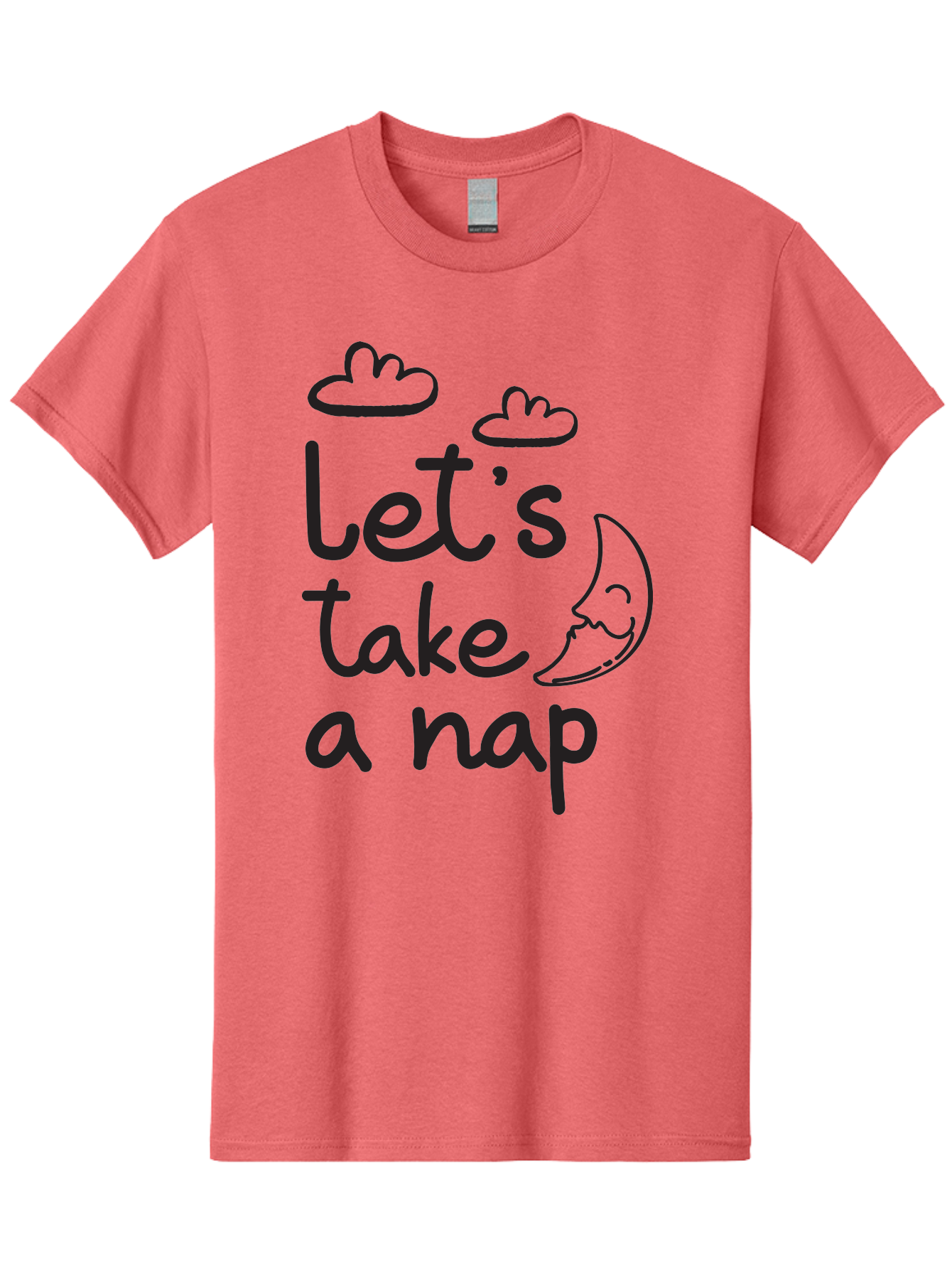 Let-S-Take-Nap Men'S Graphic Tee, 100% Cotton, Comfortable Casual Summer Wear, Machine Washable, Let'S Take Nap, Sleepy Time, Moon And Clouds, Sleep Invitation, Relaxing Quote, Funny Text, Cute Design Aac936