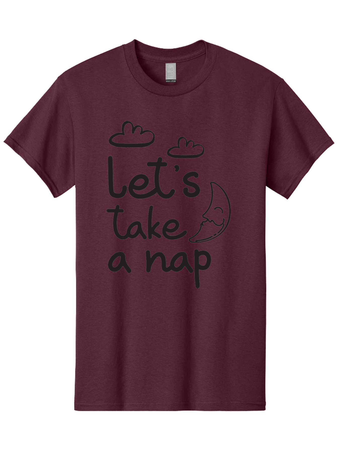 Let-S-Take-Nap Men'S Graphic Tee, 100% Cotton, Comfortable Casual Summer Wear, Machine Washable, Let'S Take Nap, Sleepy Time, Moon And Clouds, Sleep Invitation, Relaxing Quote, Funny Text, Cute Design Aac936