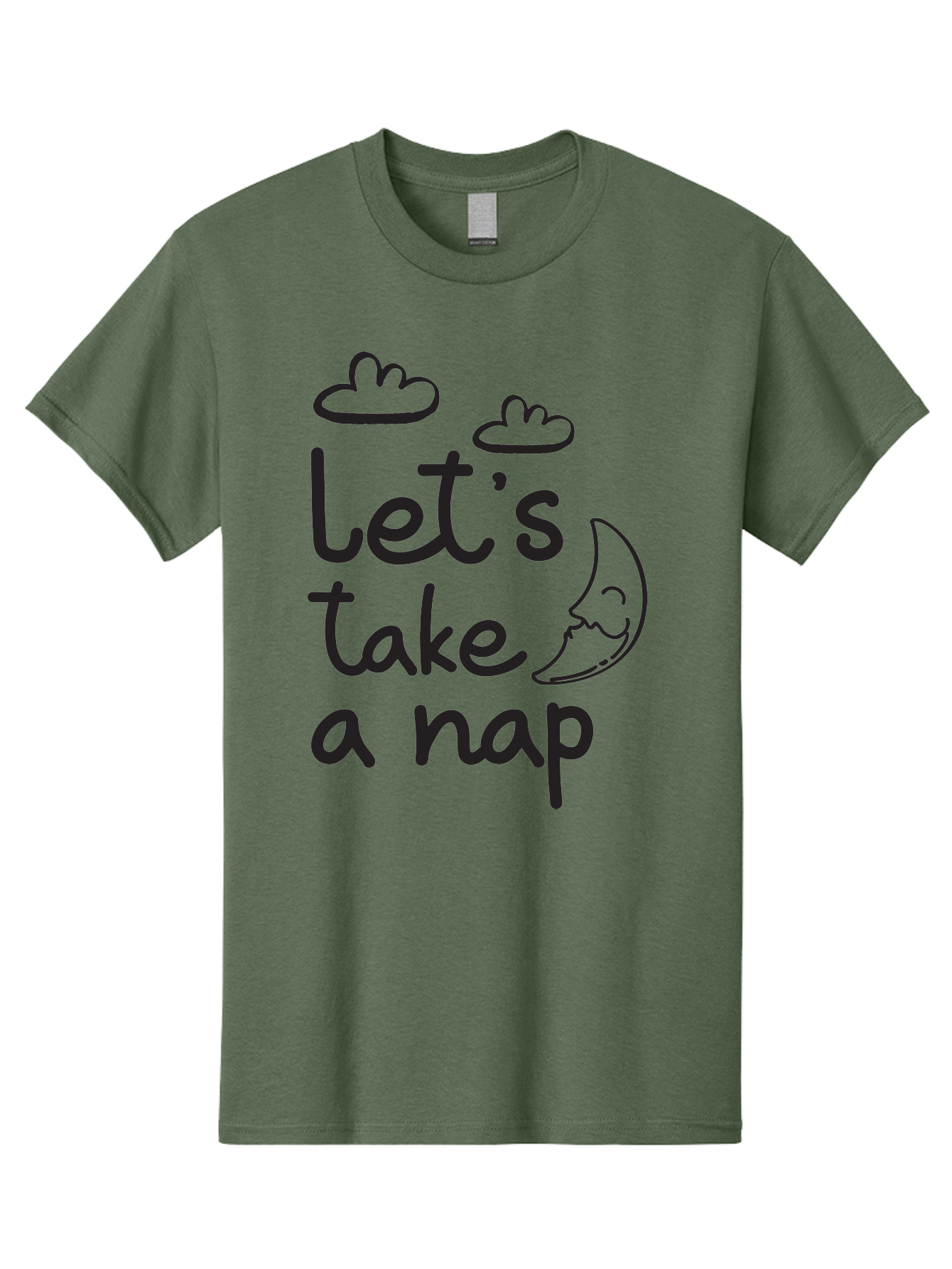 Let-S-Take-Nap Men'S Graphic Tee, 100% Cotton, Comfortable Casual Summer Wear, Machine Washable, Let'S Take Nap, Sleepy Time, Moon And Clouds, Sleep Invitation, Relaxing Quote, Funny Text, Cute Design Aac936