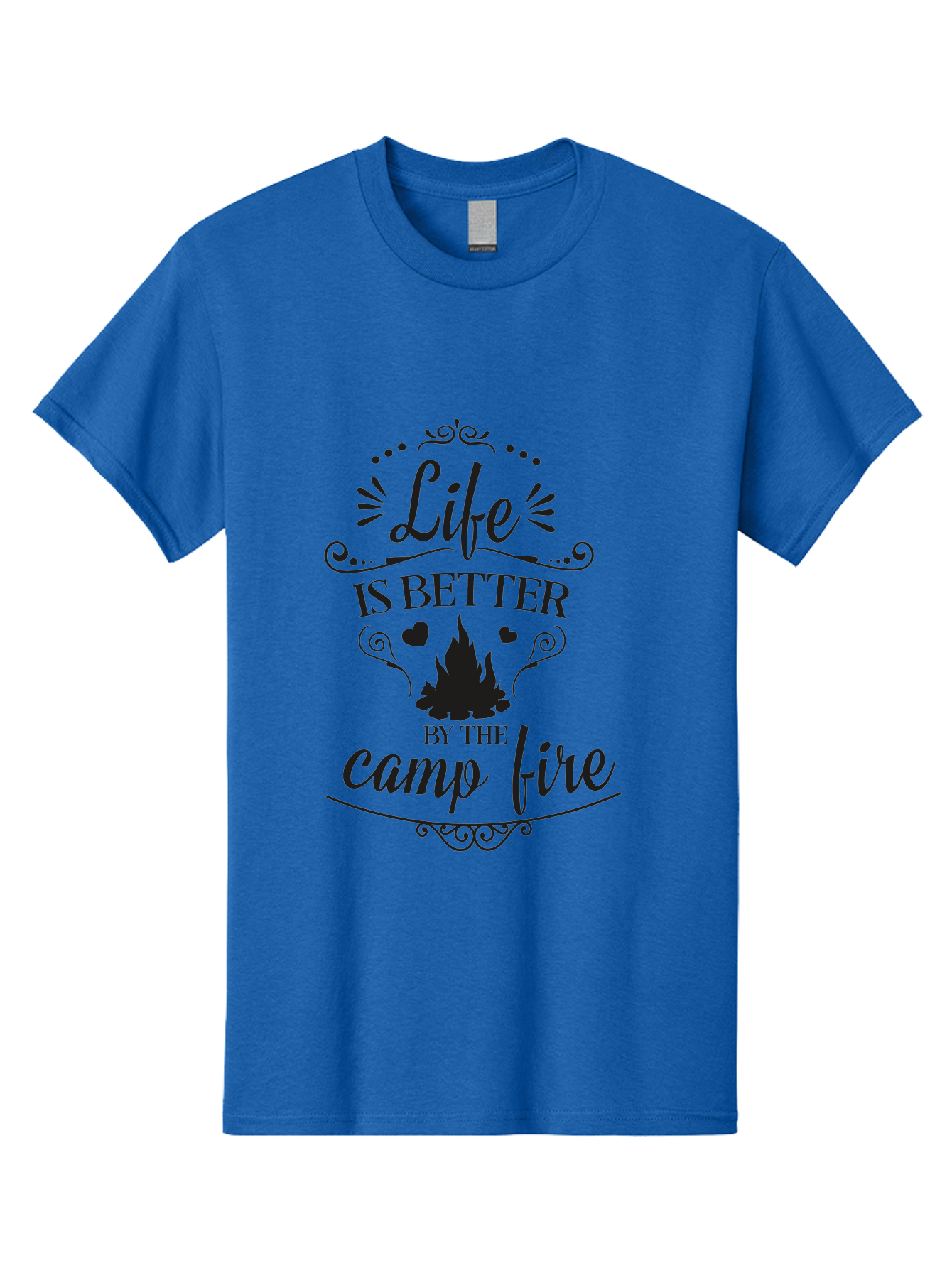 Life-Is-Better-By-The-Camp-Fire Men'S Graphic Tee, 100% Cotton, Comfortable Casual Summer Wear, Machine Washable, Camping Quotes, Campfire Inspiration, Outdoor Adventure, Nature Lovers, Wilderness Exploration, Camping Life, Aac944