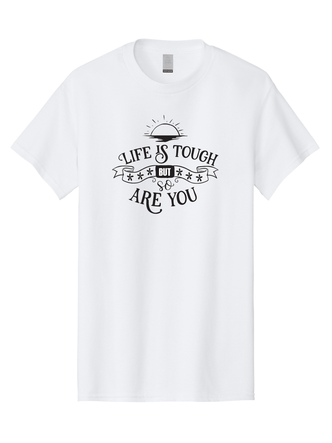 Life-Is-Tough-But-So-Are-You-1 Men'S Graphic Tee, 100% Cotton, Comfortable Casual Summer Wear, Machine Washable, Inspirational Quotes, Motivational Sayings, Positive Affirmations, Life Is Tough But So Are You, Mental Toughness, Resilience, Aac947