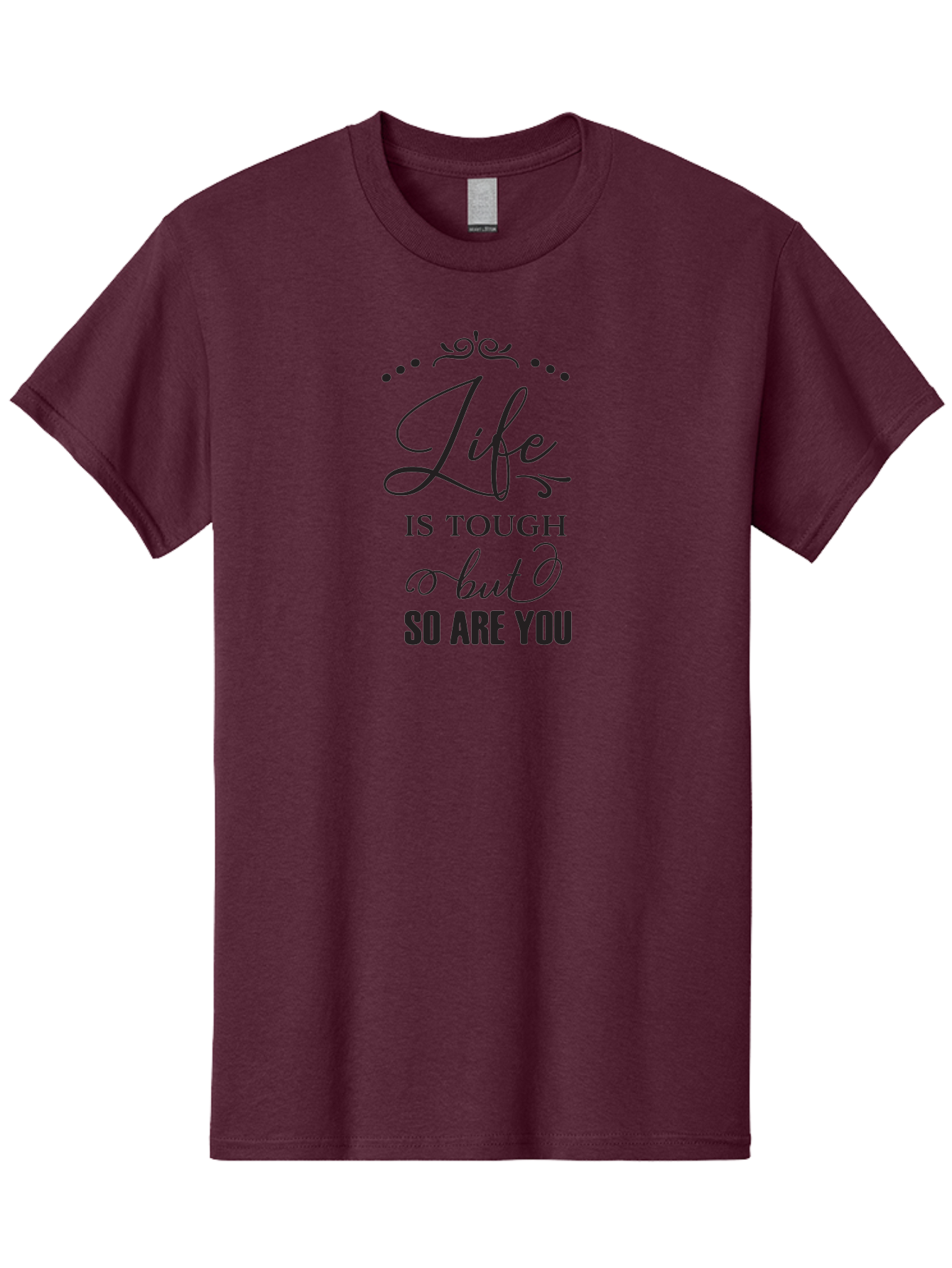 Life-Is-Tough-But-So-Are-You Men'S Graphic Tee, 100% Cotton, Comfortable Casual Summer Wear, Machine Washable, Motivational Quotes, Inspirational Sayings, Life Challenges, Resilience, Empowerment, Positive Affirmations, Inner Strength, Aac948