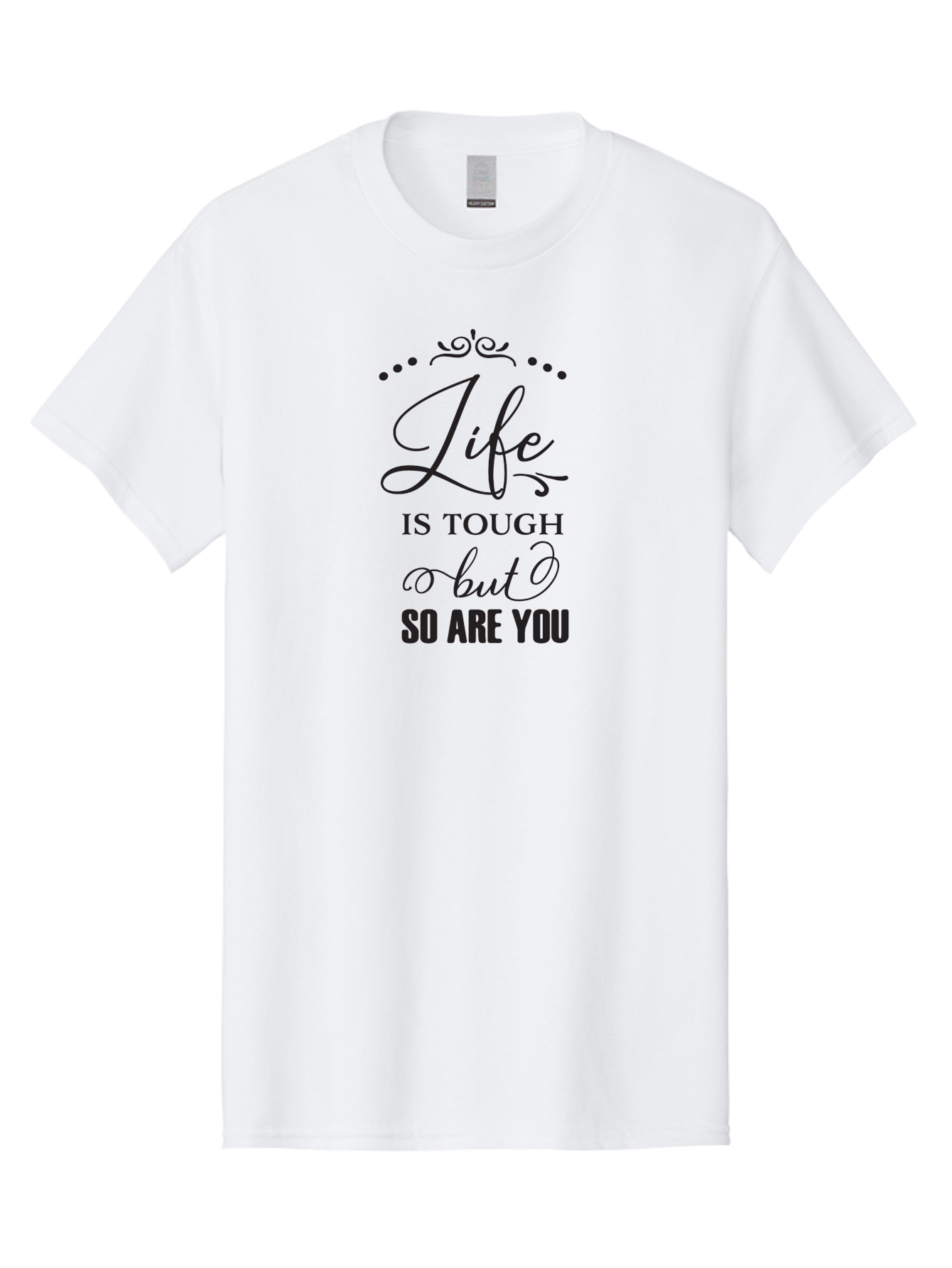 Life-Is-Tough-But-So-Are-You Men'S Graphic Tee, 100% Cotton, Comfortable Casual Summer Wear, Machine Washable, Motivational Quotes, Inspirational Sayings, Life Challenges, Resilience, Empowerment, Positive Affirmations, Inner Strength, Aac948
