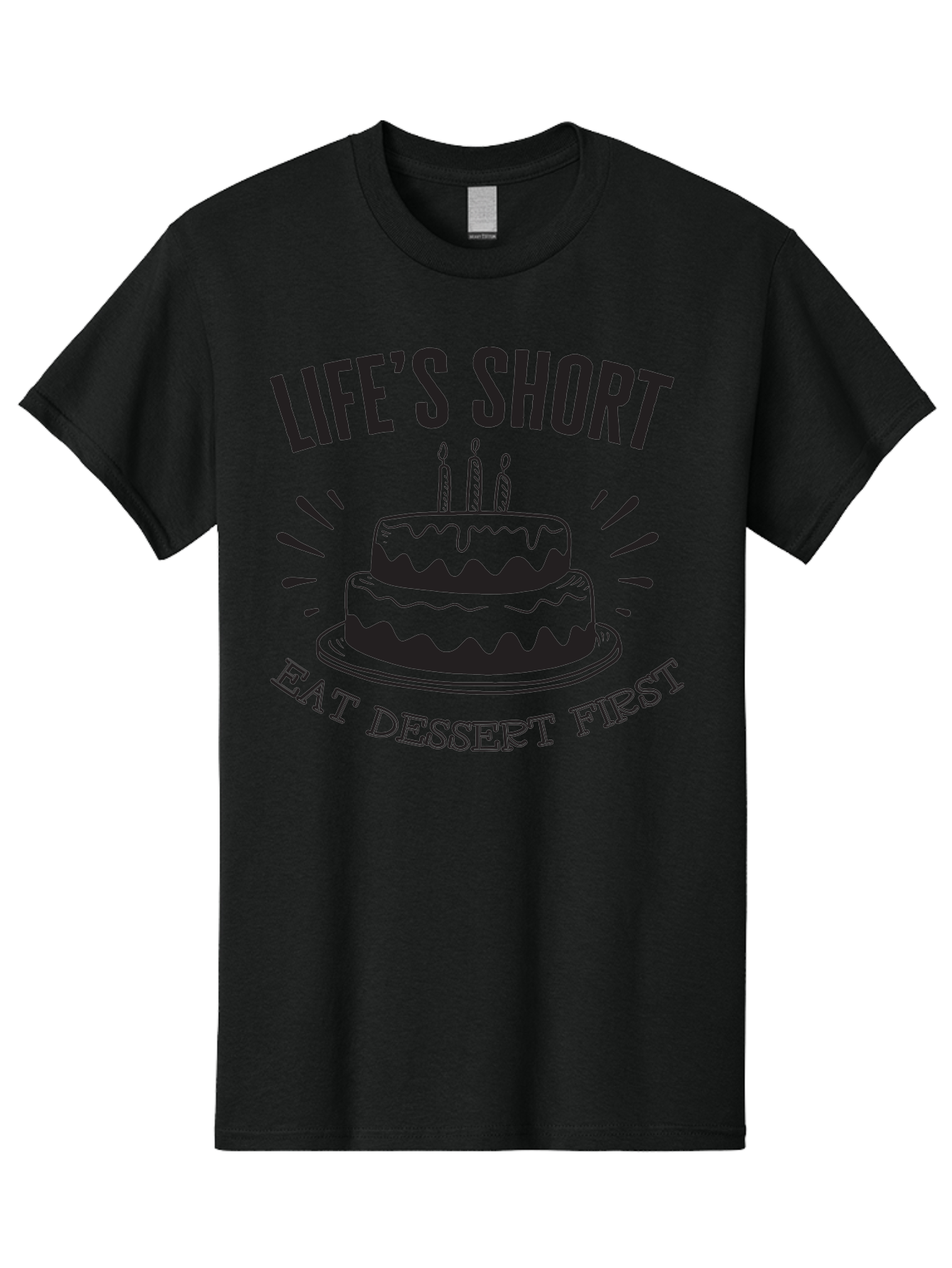 Life-S-Short-Eat-Dessert-First Men'S Graphic Tee, 100% Cotton, Comfortable Casual Summer Wear, Machine Washable, Life'S Short Eat Dessert First, Birthday Cake, Dessert Lovers, Sweet Treats, Indulgent Delights, Celebratory Treats, Aac951
