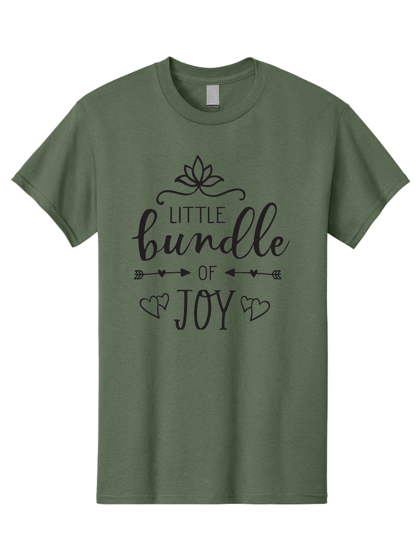 Little-Bundle-Of-Joy Men'S Graphic Tee, 100% Cotton, Comfortable Casual Summer Wear, Machine Washable, New Baby Announcement, Joyful Sentiment, Cute Typography, Baby'S Arrival, Decorative Elements, Hearts, Arrows, Minimalist Design, Aac952