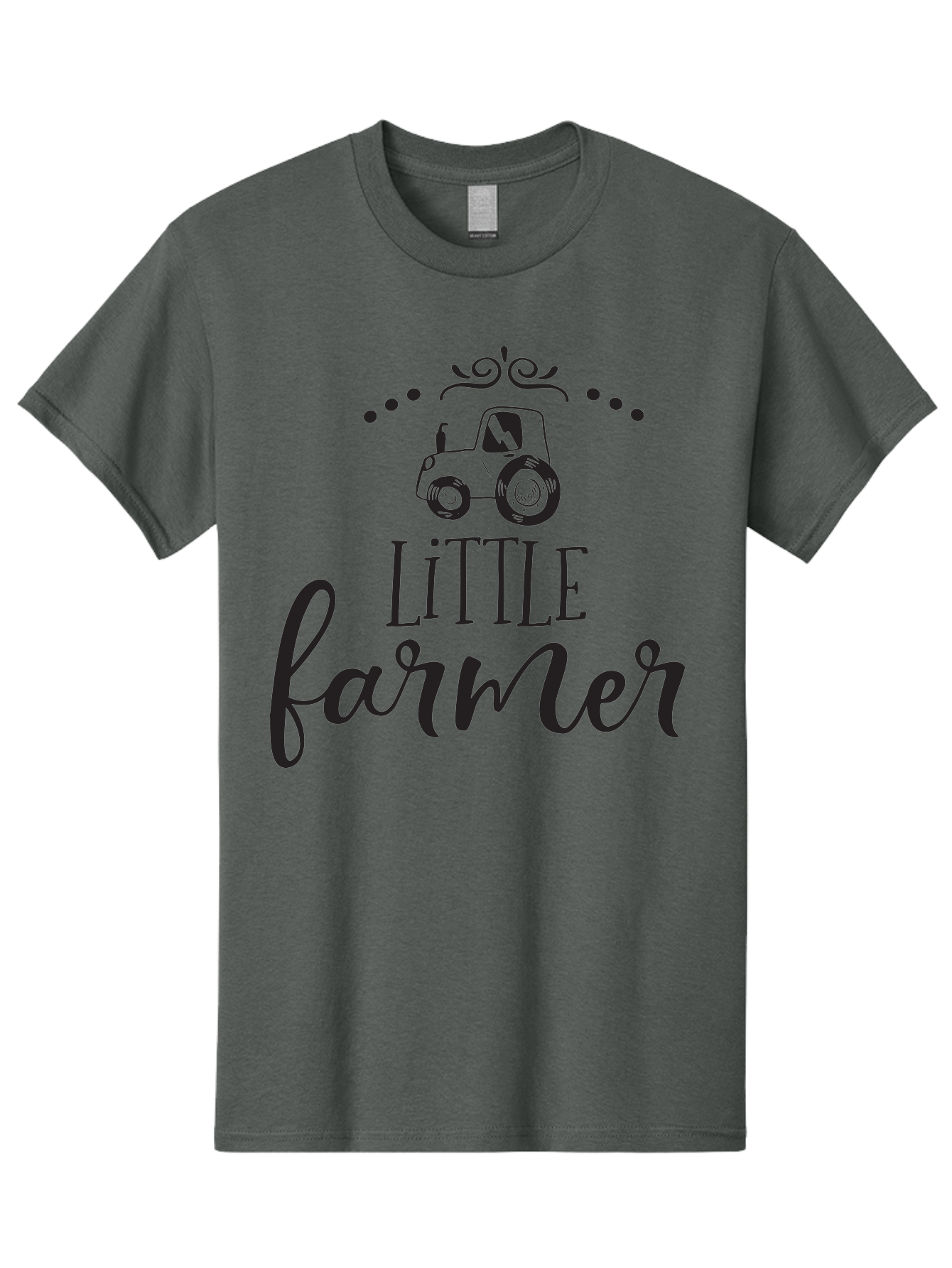 Little-Farmer Men'S Graphic Tee, 100% Cotton, Comfortable Casual Summer Wear, Machine Washable, Tractor Illustration, Farming Graphics, Agricultural Design, Farm-Themed Artwork, Whimsical Typography, Farmer Logo, Countryside Charm, Aac954