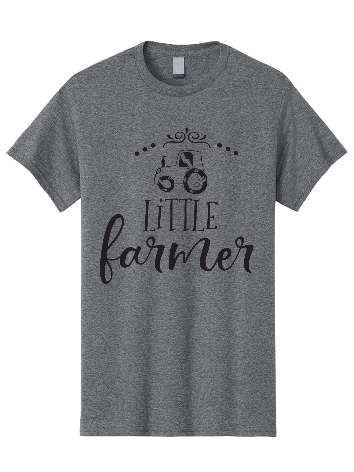 Little-Farmer Men'S Graphic Tee, 100% Cotton, Comfortable Casual Summer Wear, Machine Washable, Tractor Illustration, Farming Graphics, Agricultural Design, Farm-Themed Artwork, Whimsical Typography, Farmer Logo, Countryside Charm, Aac954