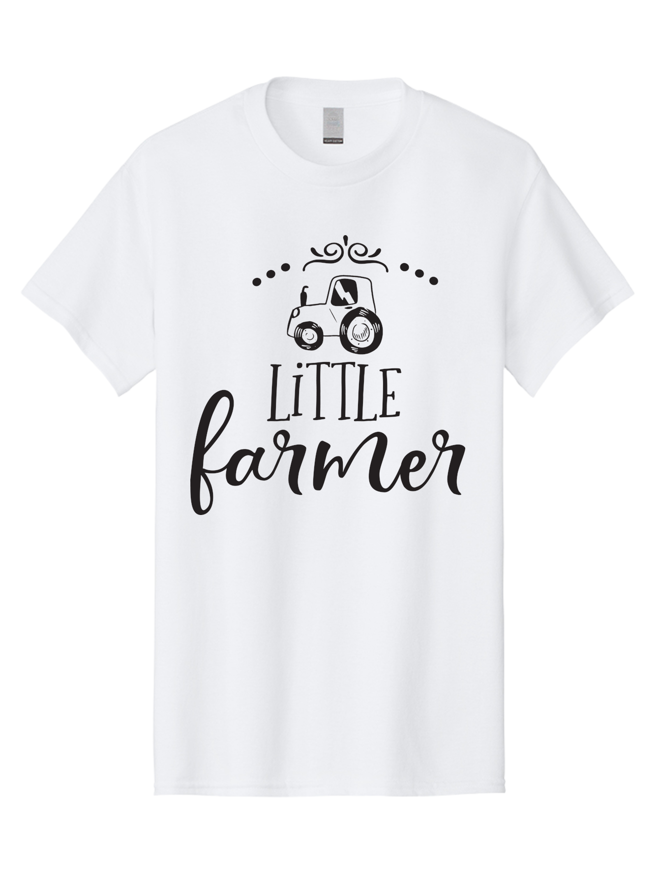 Little-Farmer Men'S Graphic Tee, 100% Cotton, Comfortable Casual Summer Wear, Machine Washable, Tractor Illustration, Farming Graphics, Agricultural Design, Farm-Themed Artwork, Whimsical Typography, Farmer Logo, Countryside Charm, Aac954