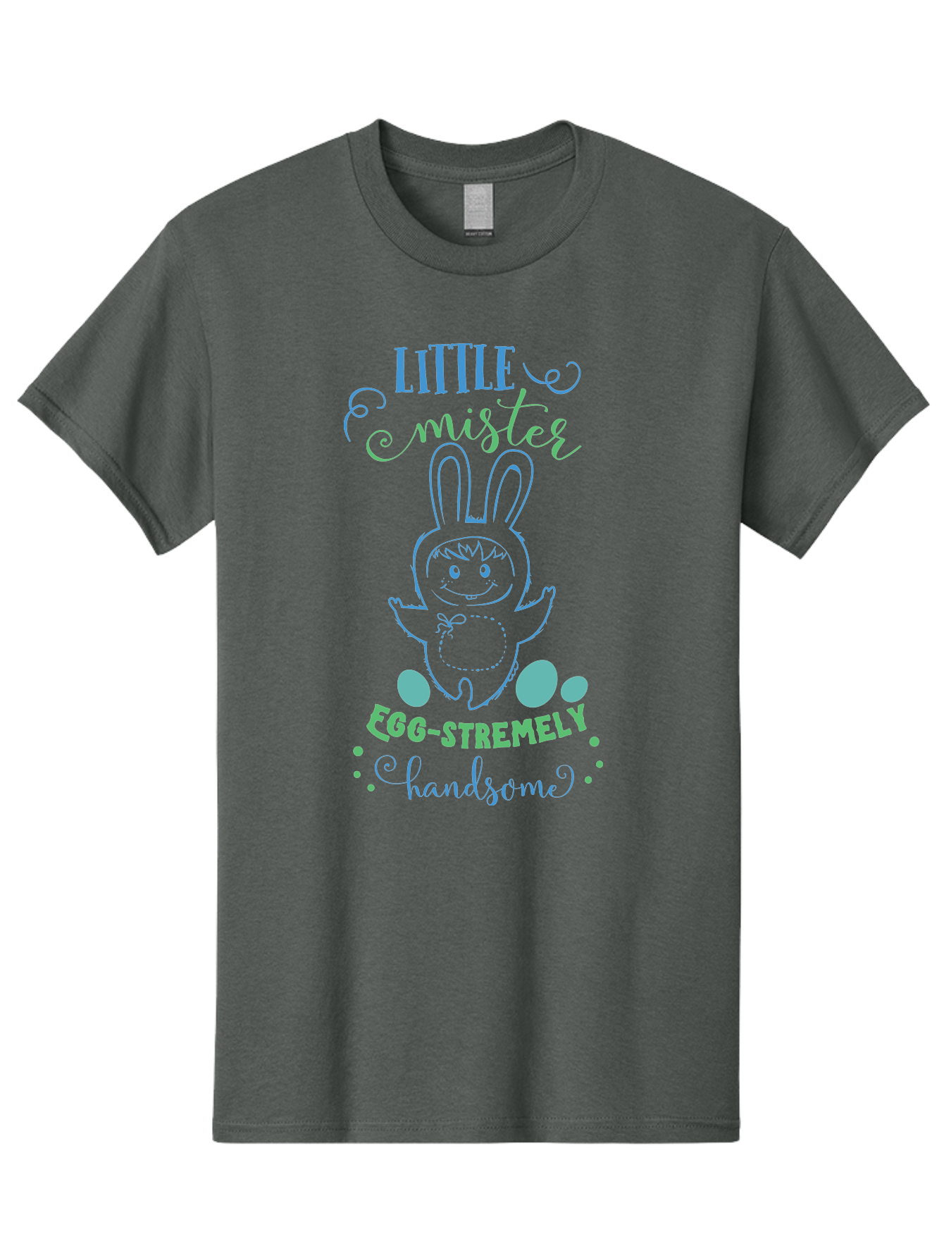 Little-Meepy-Egg-Stremely Men'S Graphic Tee, 100% Cotton, Comfortable Casual Summer Wear, Machine Washable, Easter Bunny, Cute Cartoon Character, Funny Bunny, Easter Eggs, Egg-Stremely Handsome, Little Bunny, Adorable Design, Bunny Love, Aac955