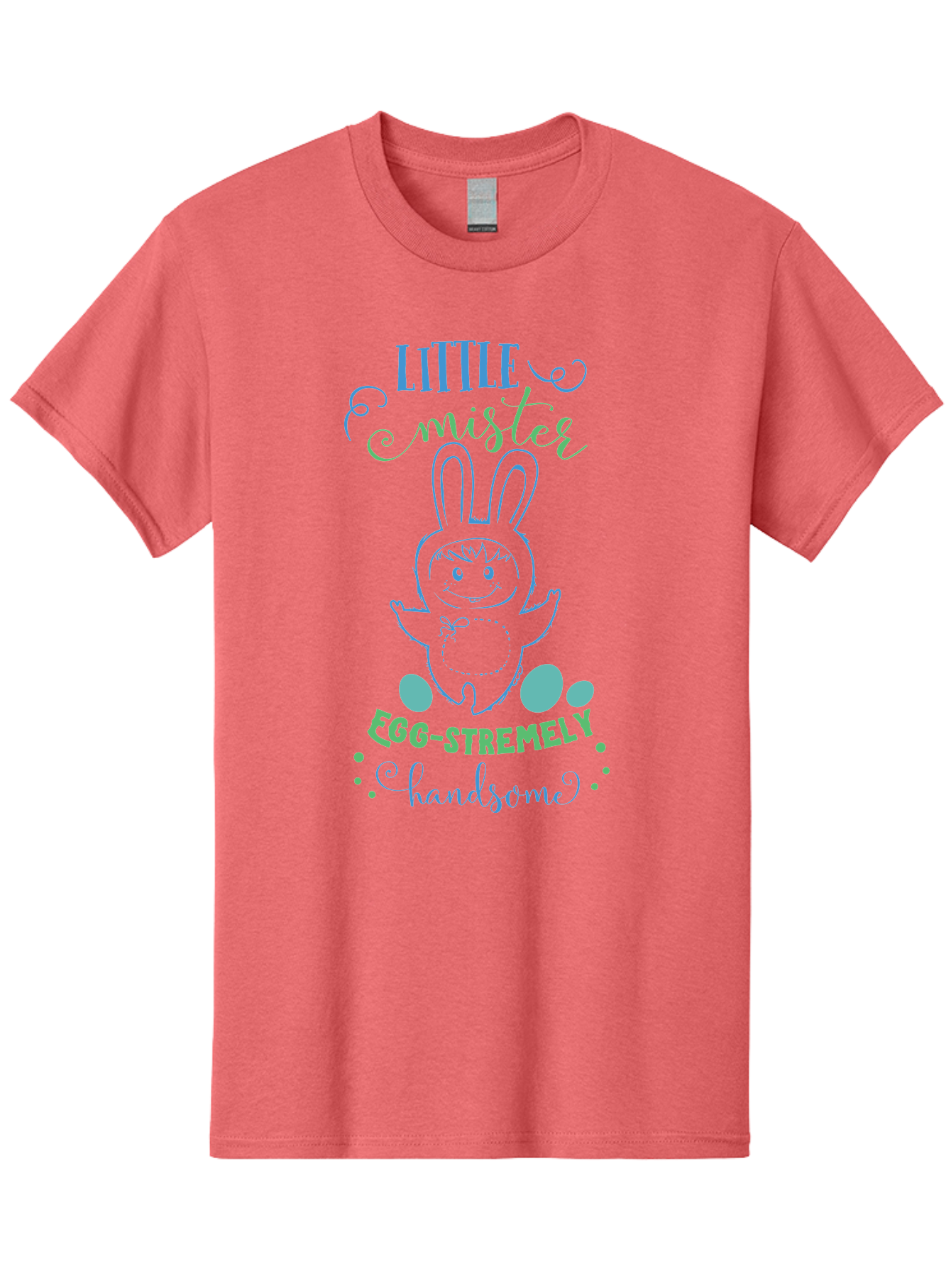 Little-Meepy-Egg-Stremely Men'S Graphic Tee, 100% Cotton, Comfortable Casual Summer Wear, Machine Washable, Easter Bunny, Cute Cartoon Character, Funny Bunny, Easter Eggs, Egg-Stremely Handsome, Little Bunny, Adorable Design, Bunny Love, Aac955