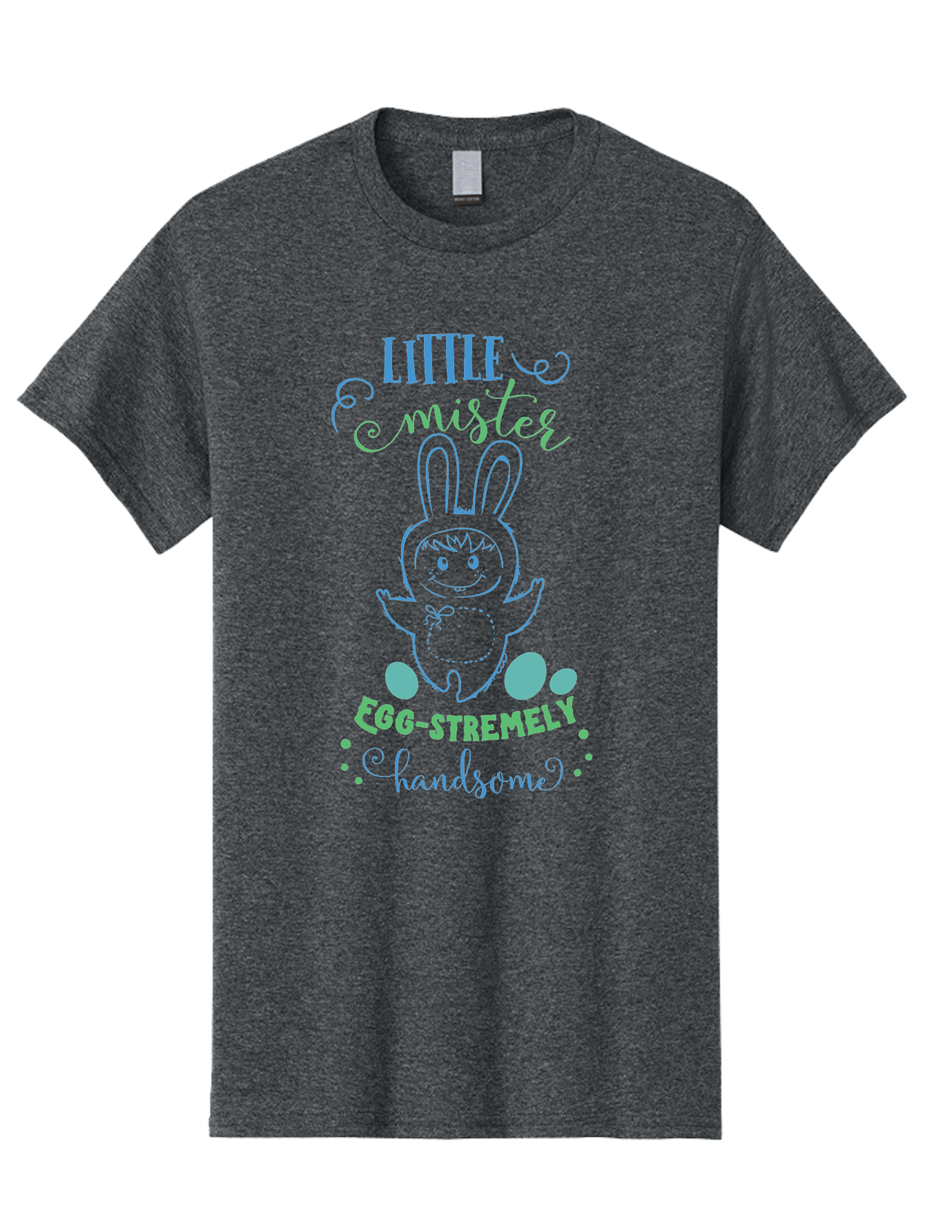 Little-Meepy-Egg-Stremely Men'S Graphic Tee, 100% Cotton, Comfortable Casual Summer Wear, Machine Washable, Easter Bunny, Cute Cartoon Character, Funny Bunny, Easter Eggs, Egg-Stremely Handsome, Little Bunny, Adorable Design, Bunny Love, Aac955