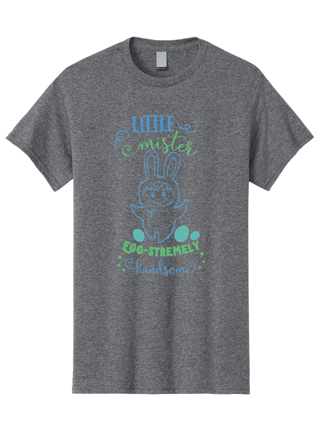 Little-Meepy-Egg-Stremely Men'S Graphic Tee, 100% Cotton, Comfortable Casual Summer Wear, Machine Washable, Easter Bunny, Cute Cartoon Character, Funny Bunny, Easter Eggs, Egg-Stremely Handsome, Little Bunny, Adorable Design, Bunny Love, Aac955