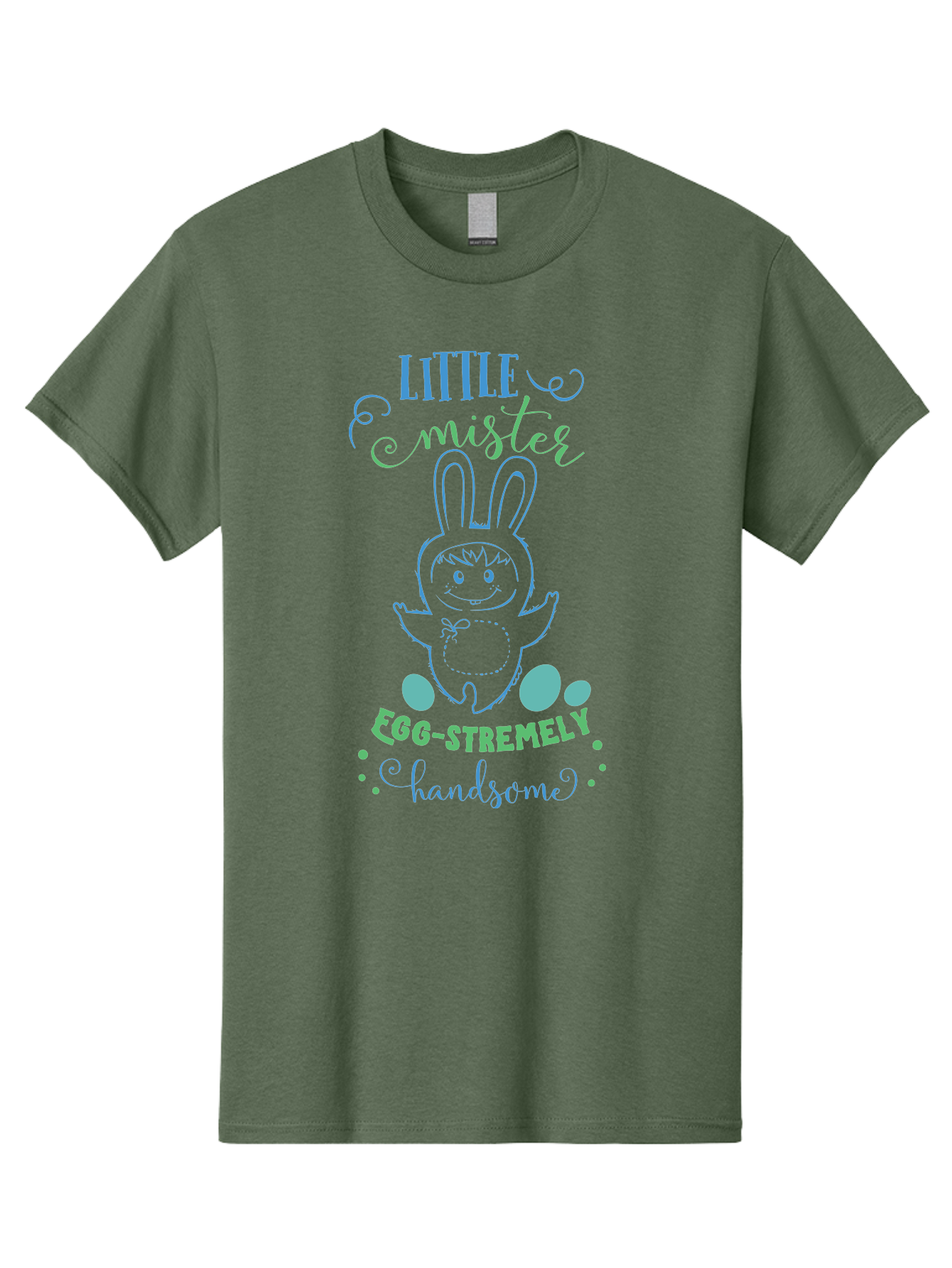 Little-Meepy-Egg-Stremely Men'S Graphic Tee, 100% Cotton, Comfortable Casual Summer Wear, Machine Washable, Easter Bunny, Cute Cartoon Character, Funny Bunny, Easter Eggs, Egg-Stremely Handsome, Little Bunny, Adorable Design, Bunny Love, Aac955