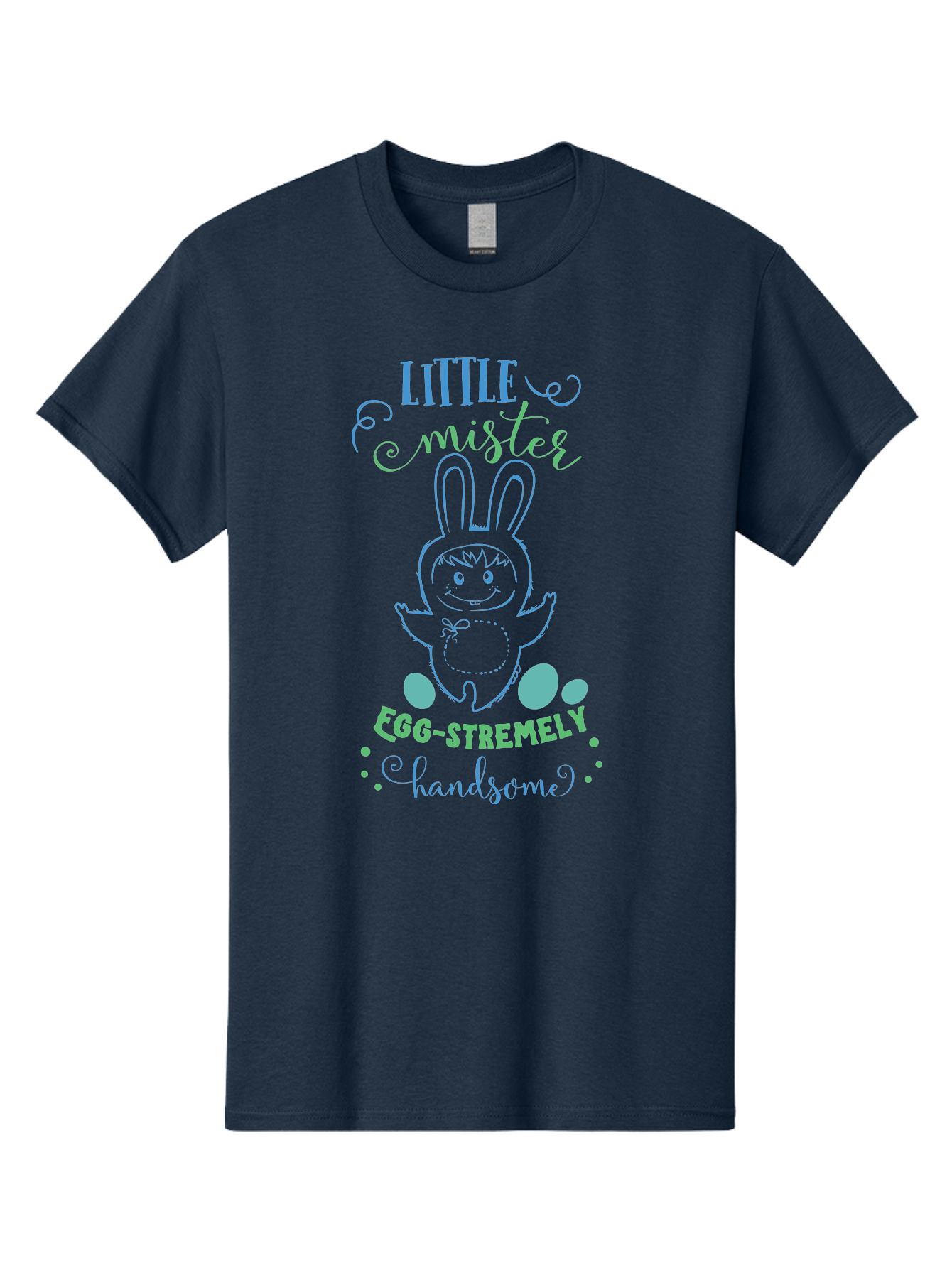 Little-Meepy-Egg-Stremely Men'S Graphic Tee, 100% Cotton, Comfortable Casual Summer Wear, Machine Washable, Easter Bunny, Cute Cartoon Character, Funny Bunny, Easter Eggs, Egg-Stremely Handsome, Little Bunny, Adorable Design, Bunny Love, Aac955