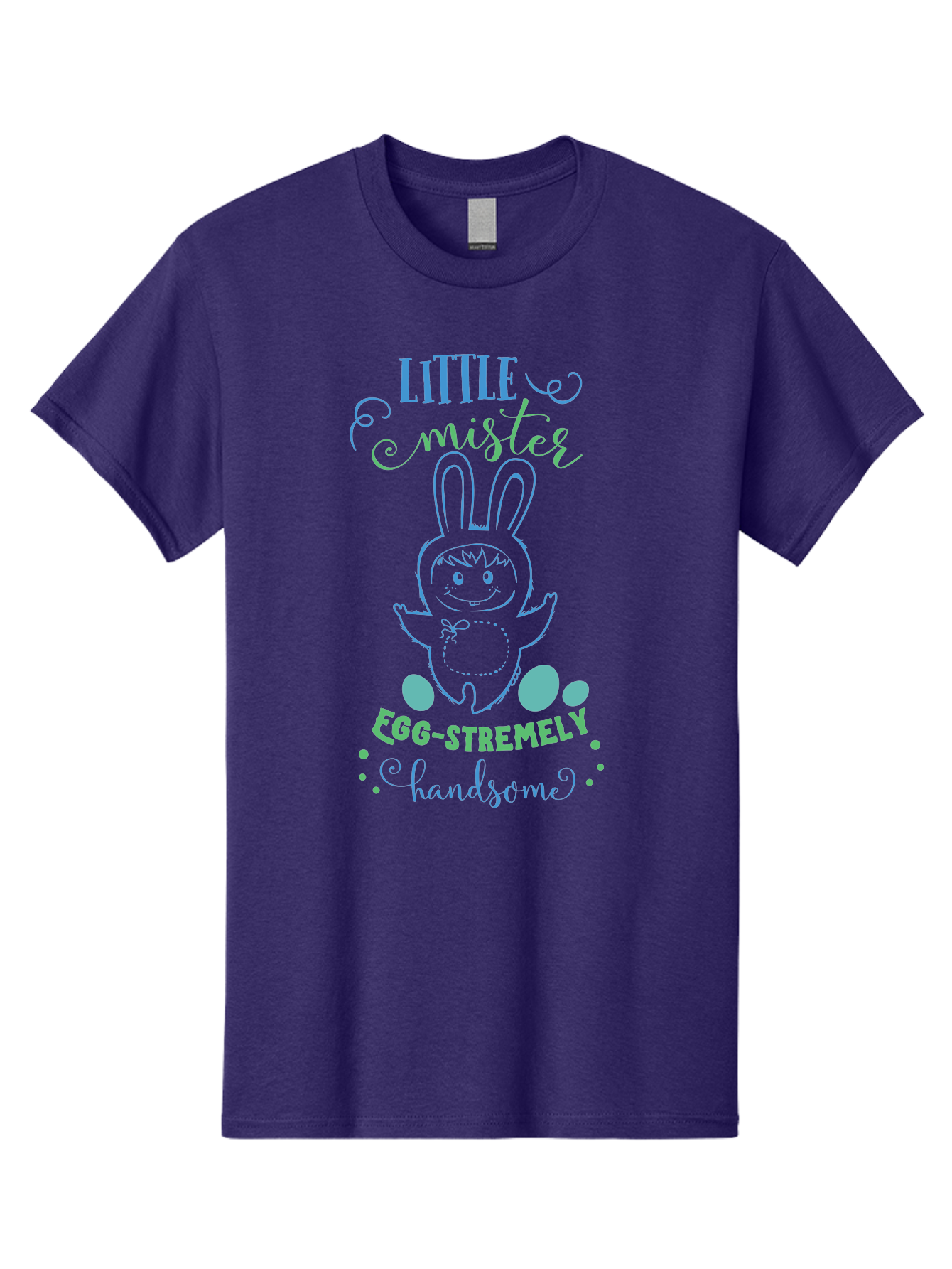 Little-Meepy-Egg-Stremely Men'S Graphic Tee, 100% Cotton, Comfortable Casual Summer Wear, Machine Washable, Easter Bunny, Cute Cartoon Character, Funny Bunny, Easter Eggs, Egg-Stremely Handsome, Little Bunny, Adorable Design, Bunny Love, Aac955