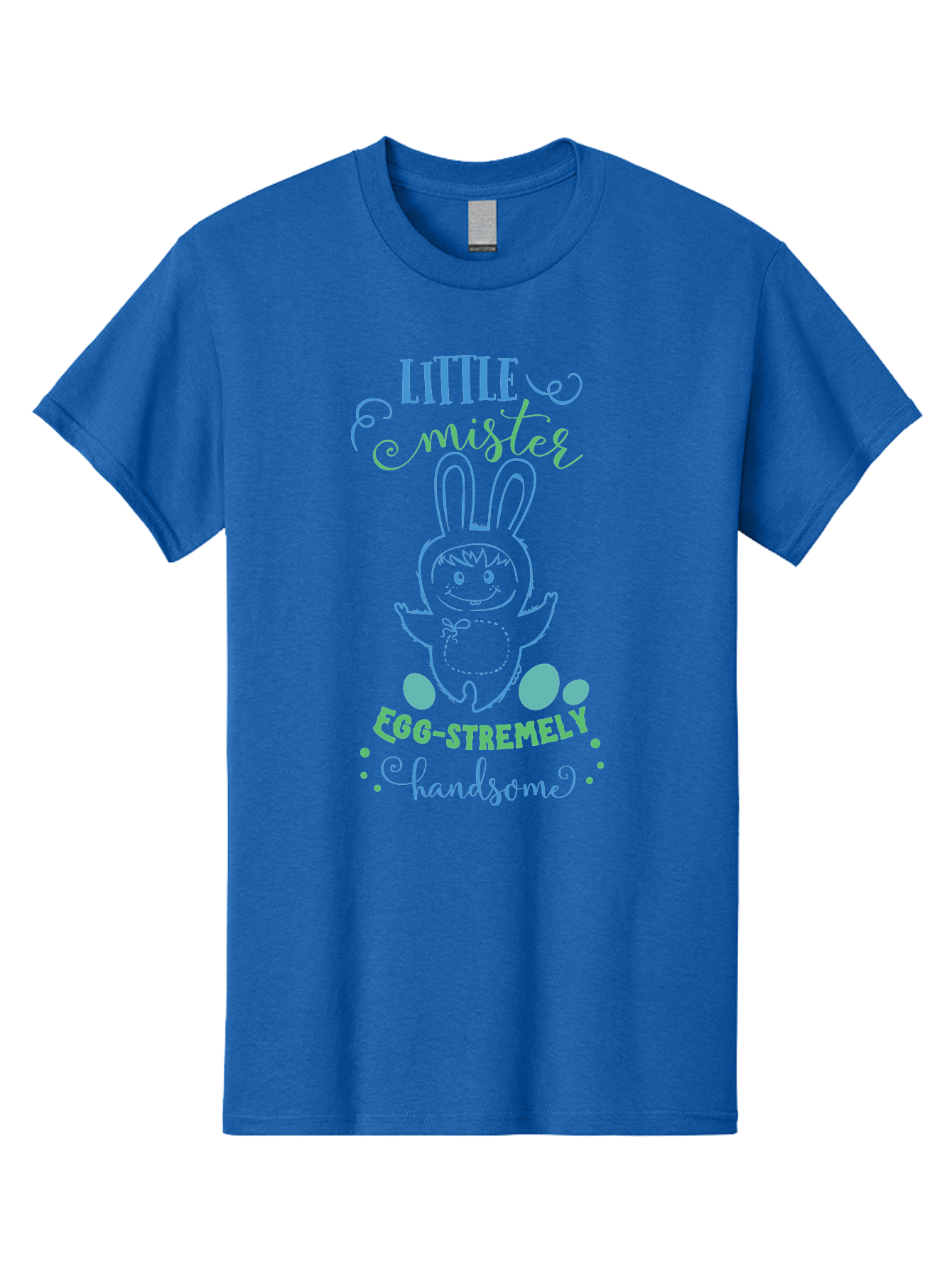 Little-Meepy-Egg-Stremely Men'S Graphic Tee, 100% Cotton, Comfortable Casual Summer Wear, Machine Washable, Easter Bunny, Cute Cartoon Character, Funny Bunny, Easter Eggs, Egg-Stremely Handsome, Little Bunny, Adorable Design, Bunny Love, Aac955