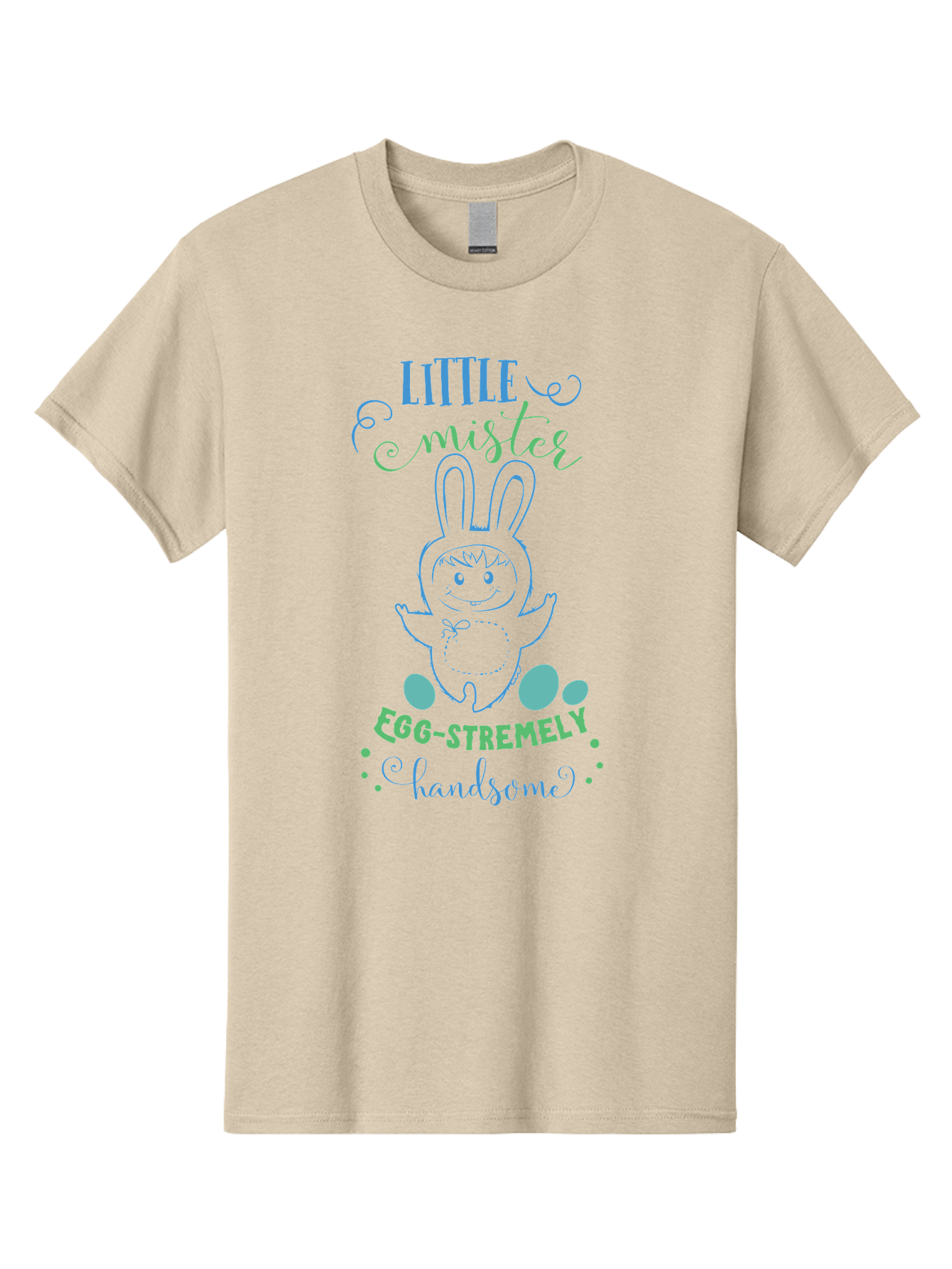 Little-Meepy-Egg-Stremely Men'S Graphic Tee, 100% Cotton, Comfortable Casual Summer Wear, Machine Washable, Easter Bunny, Cute Cartoon Character, Funny Bunny, Easter Eggs, Egg-Stremely Handsome, Little Bunny, Adorable Design, Bunny Love, Aac955