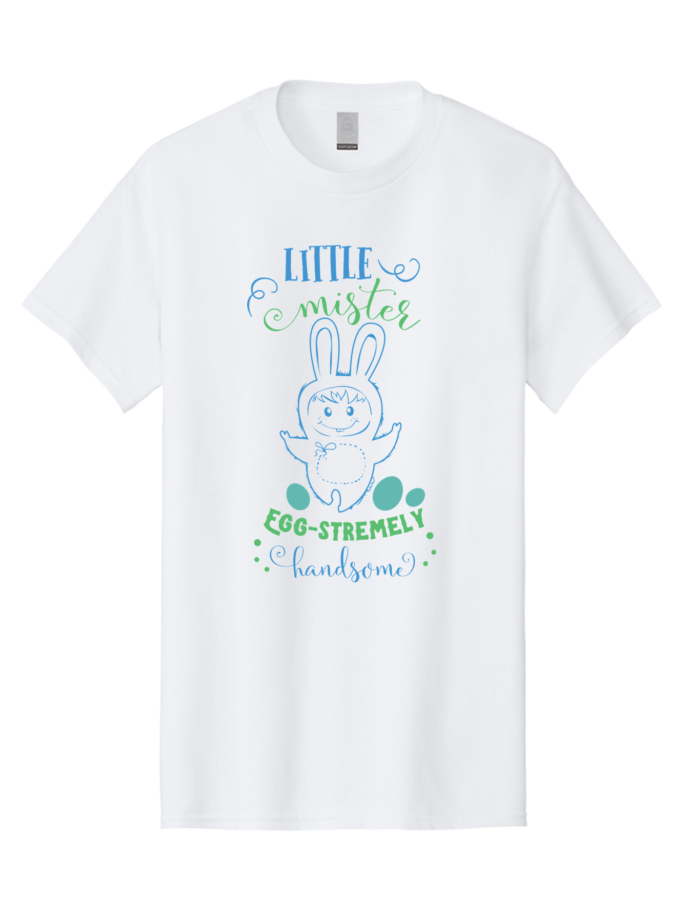 Little-Meepy-Egg-Stremely Men'S Graphic Tee, 100% Cotton, Comfortable Casual Summer Wear, Machine Washable, Easter Bunny, Cute Cartoon Character, Funny Bunny, Easter Eggs, Egg-Stremely Handsome, Little Bunny, Adorable Design, Bunny Love, Aac955