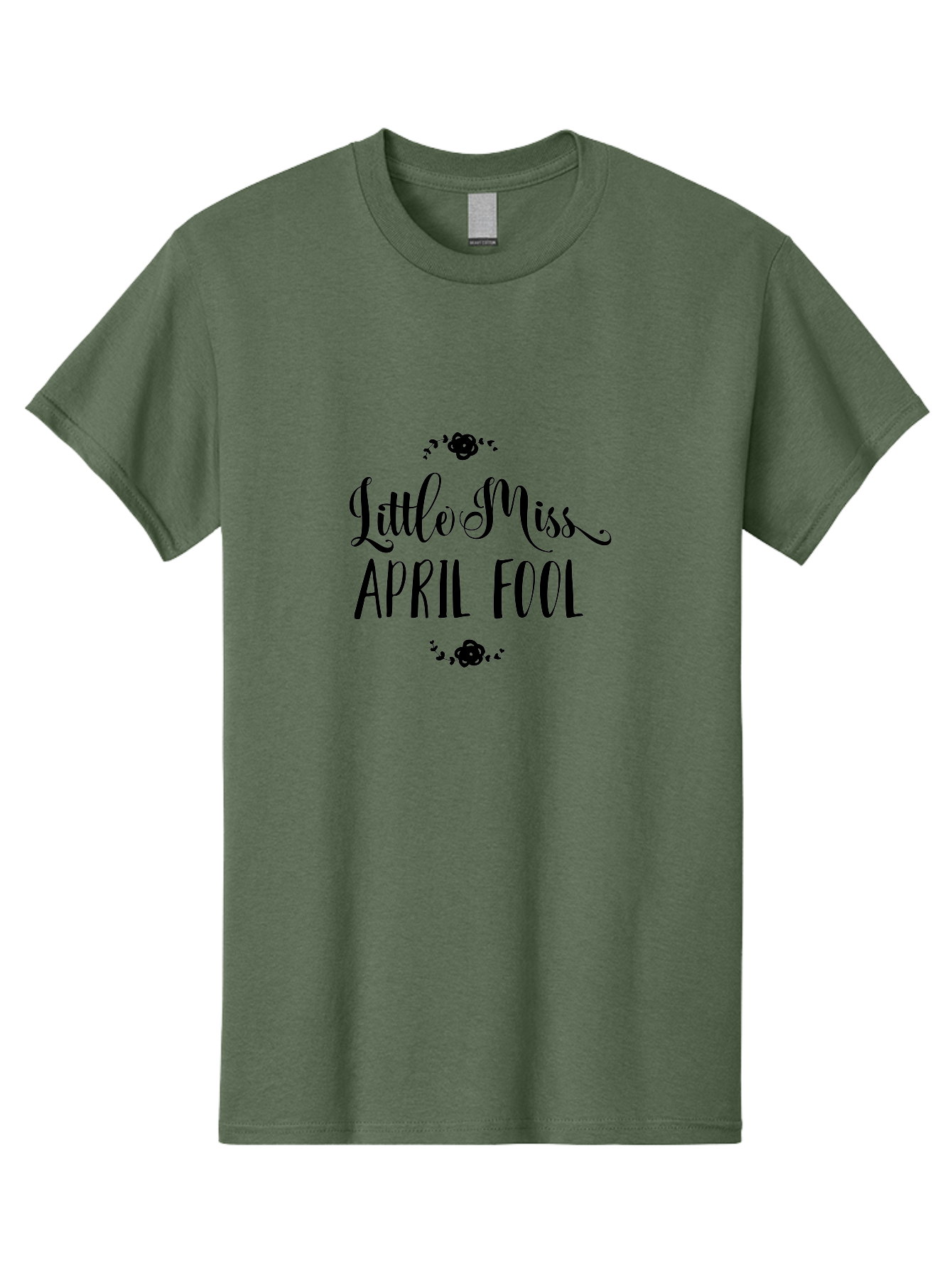 Little-Miss-April-Fool Men'S Graphic Tee, 100% Cotton, Comfortable Casual Summer Wear, Machine Washable, April Fools Day, Prankster, Playful Humor, Little Miss, Black Roses, Elegant Script, Whimsical Design, Spring Pranks, Funny Graphics, Aac956