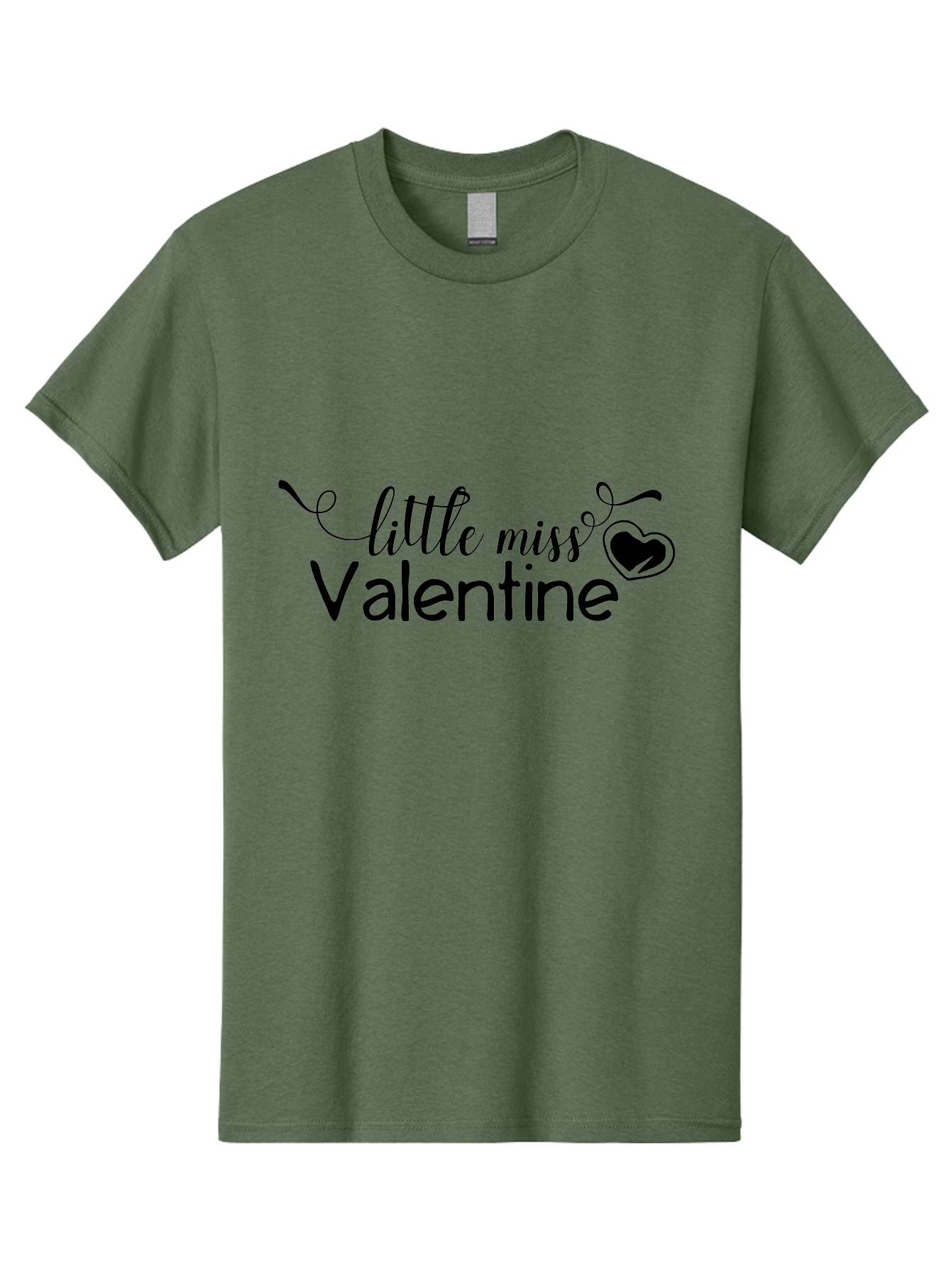 Little-Miss-Valentine Men'S Graphic Tee, 100% Cotton, Comfortable Casual Summer Wear, Machine Washable, Valentine'S Day Graphic, Little Miss Valentine Text, Heart Decoration, Love Symbol, Black Font, Cute Design, Valentine'S Day Cards, Aac958