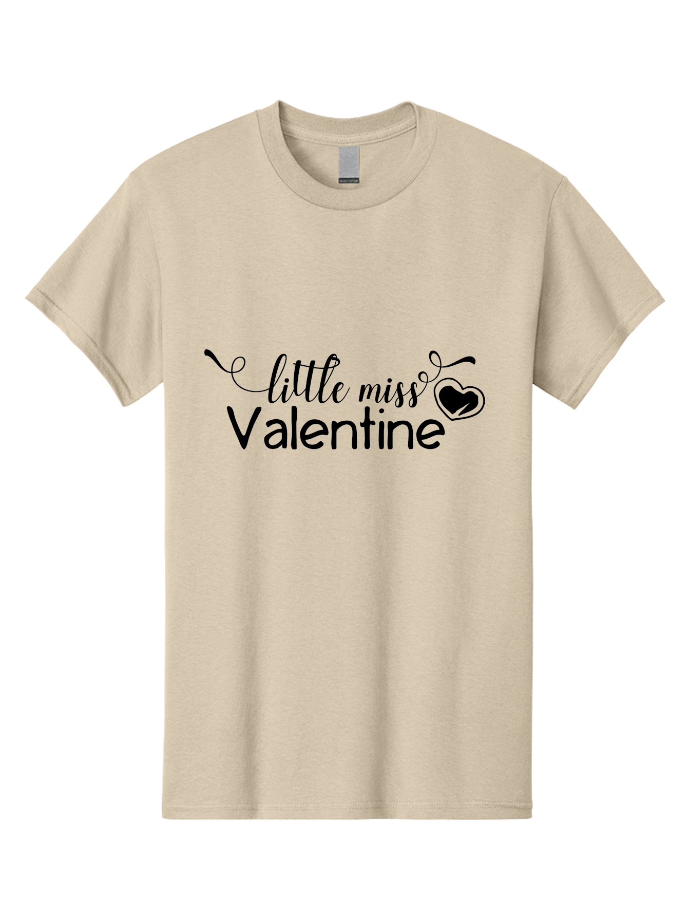 Little-Miss-Valentine Men'S Graphic Tee, 100% Cotton, Comfortable Casual Summer Wear, Machine Washable, Valentine'S Day Graphic, Little Miss Valentine Text, Heart Decoration, Love Symbol, Black Font, Cute Design, Valentine'S Day Cards, Aac958
