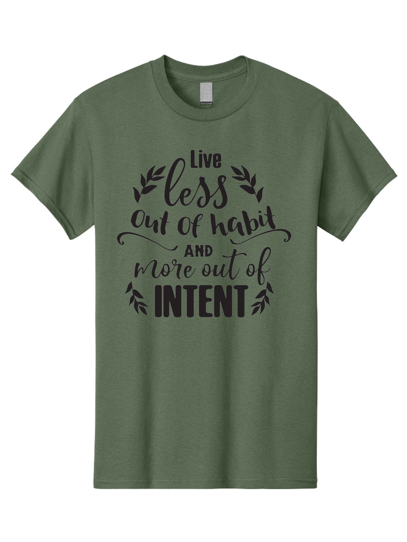 Live-Less-Out-Of-Habit-And-More-Out-Of-Intent Men'S Graphic Tee, 100% Cotton, Comfortable Casual Summer Wear, Machine Washable, Motivational Quote, Inspirational Words, Live With Intent, Positive Affirmation, Self-Improvement, Mindfulness, Aac963