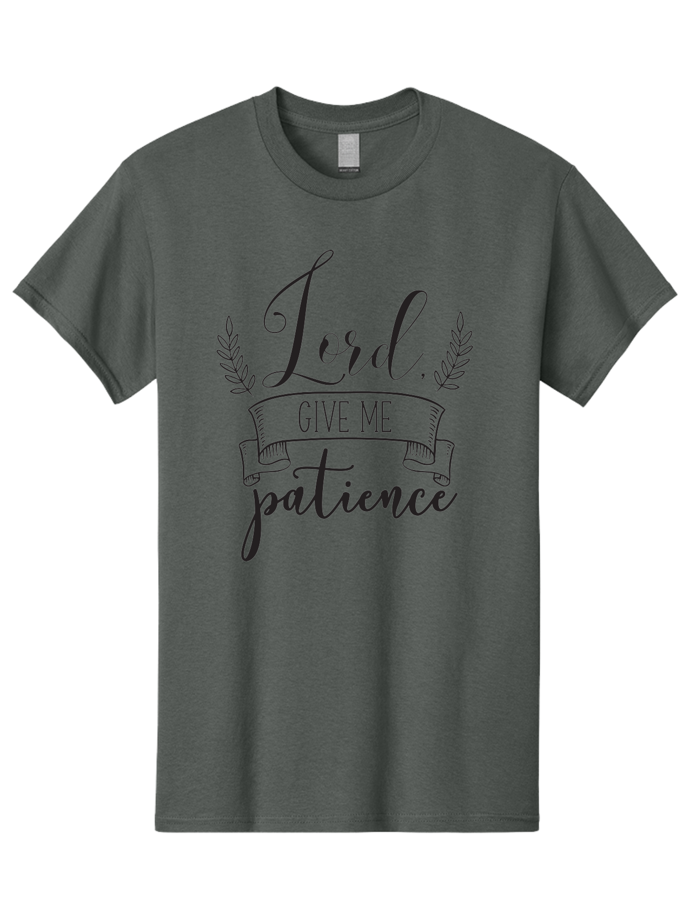 Lord-Give-Me-Patience Men'S Graphic Tee, 100% Cotton, Comfortable Casual Summer Wear, Machine Washable, Inspirational Quote, Motivational Phrase, Lord Give Me Patience, Religious Text, Faith-Based Design, Scripture Quote, Aac969