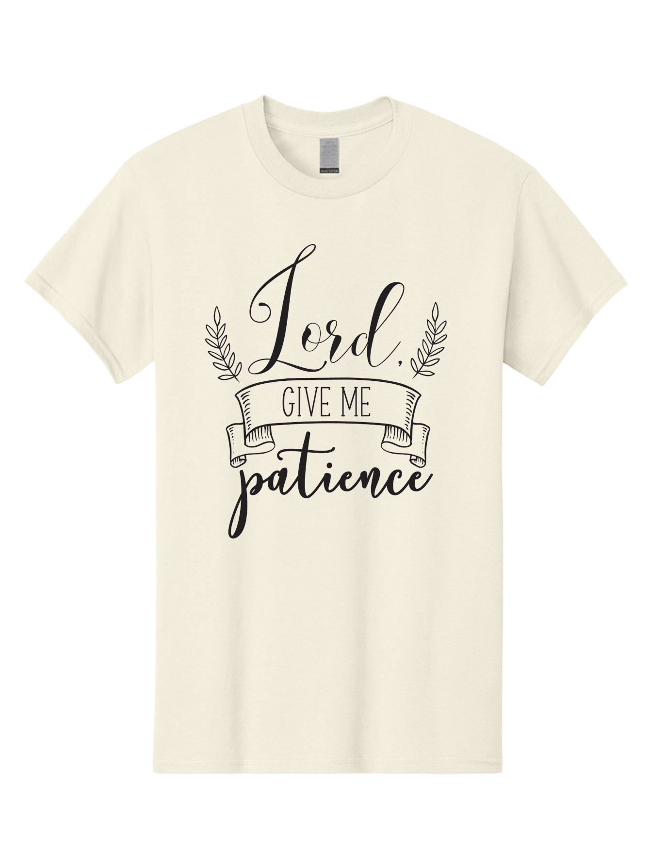 Lord-Give-Me-Patience Men'S Graphic Tee, 100% Cotton, Comfortable Casual Summer Wear, Machine Washable, Inspirational Quote, Motivational Phrase, Lord Give Me Patience, Religious Text, Faith-Based Design, Scripture Quote, Aac969