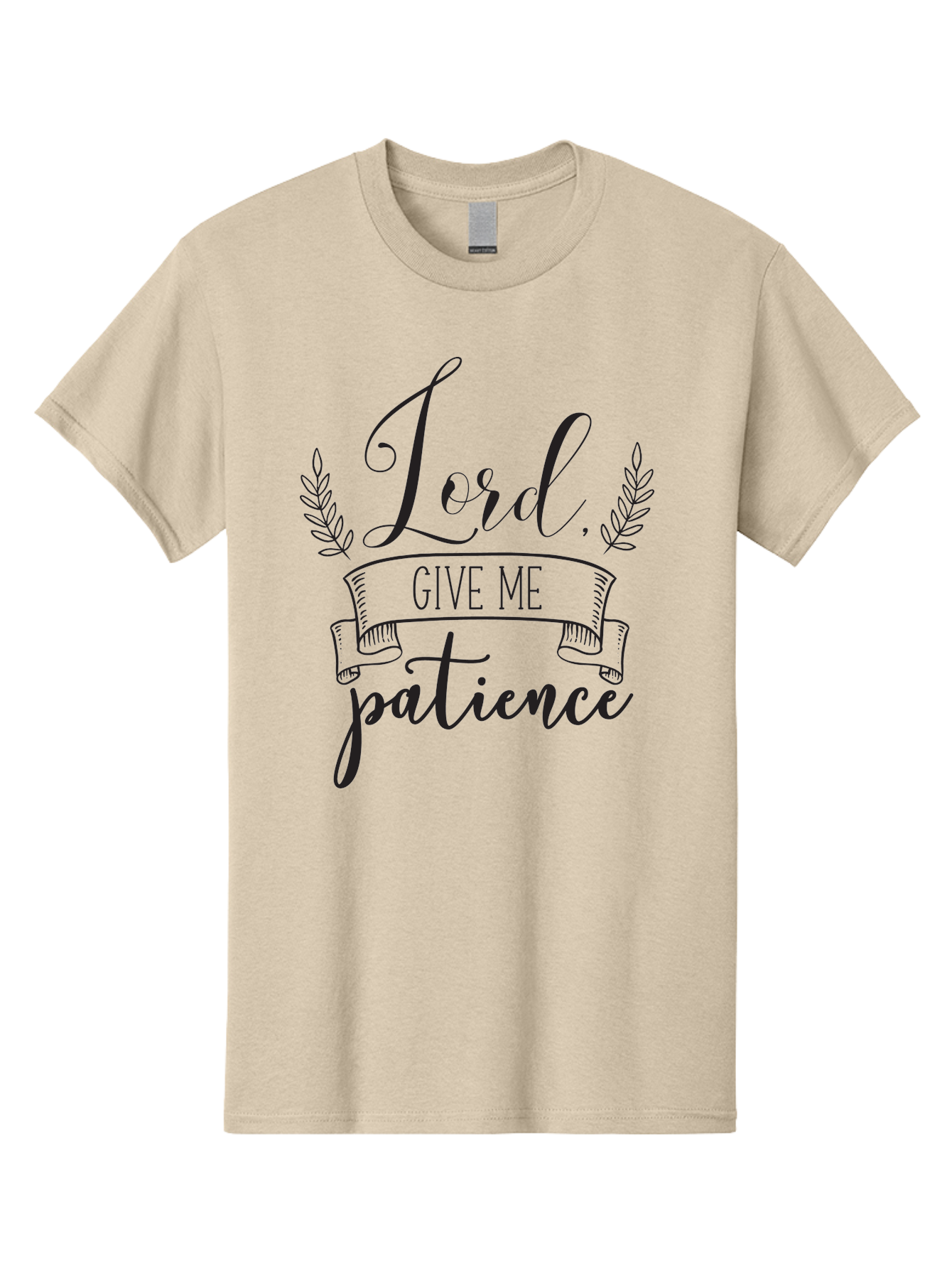 Lord-Give-Me-Patience Men'S Graphic Tee, 100% Cotton, Comfortable Casual Summer Wear, Machine Washable, Inspirational Quote, Motivational Phrase, Lord Give Me Patience, Religious Text, Faith-Based Design, Scripture Quote, Aac969