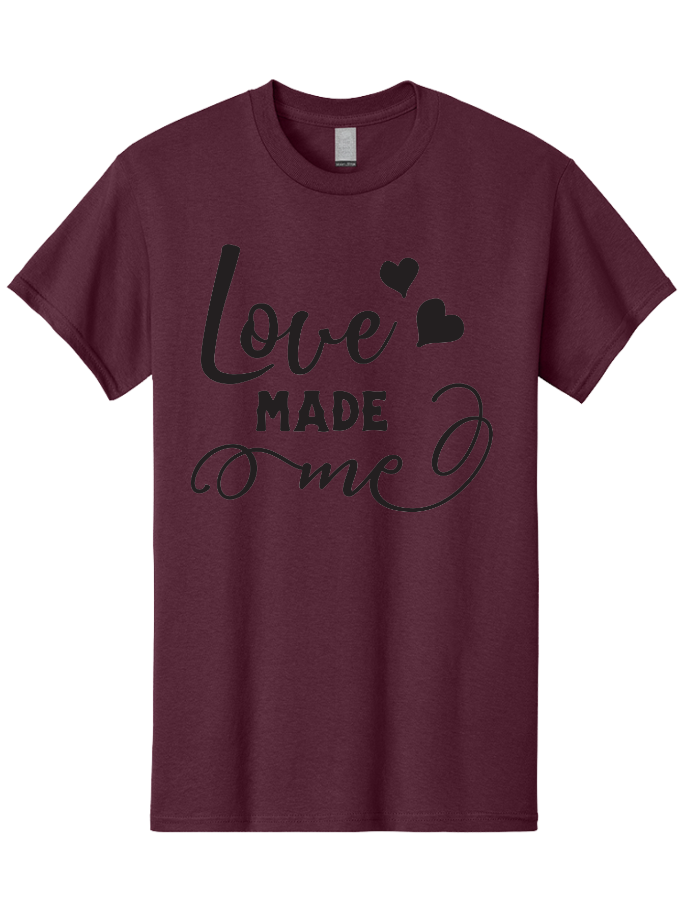 Love-Made-Me Men'S Graphic Tee, 100% Cotton, Comfortable Casual Summer Wear, Machine Washable, Love Quote, Heartwarming Phrase, Love Made Me, Inspirational Text, Black Text, Cursive Font, Heart Symbols, Love Message, Affectionate Words Aac979